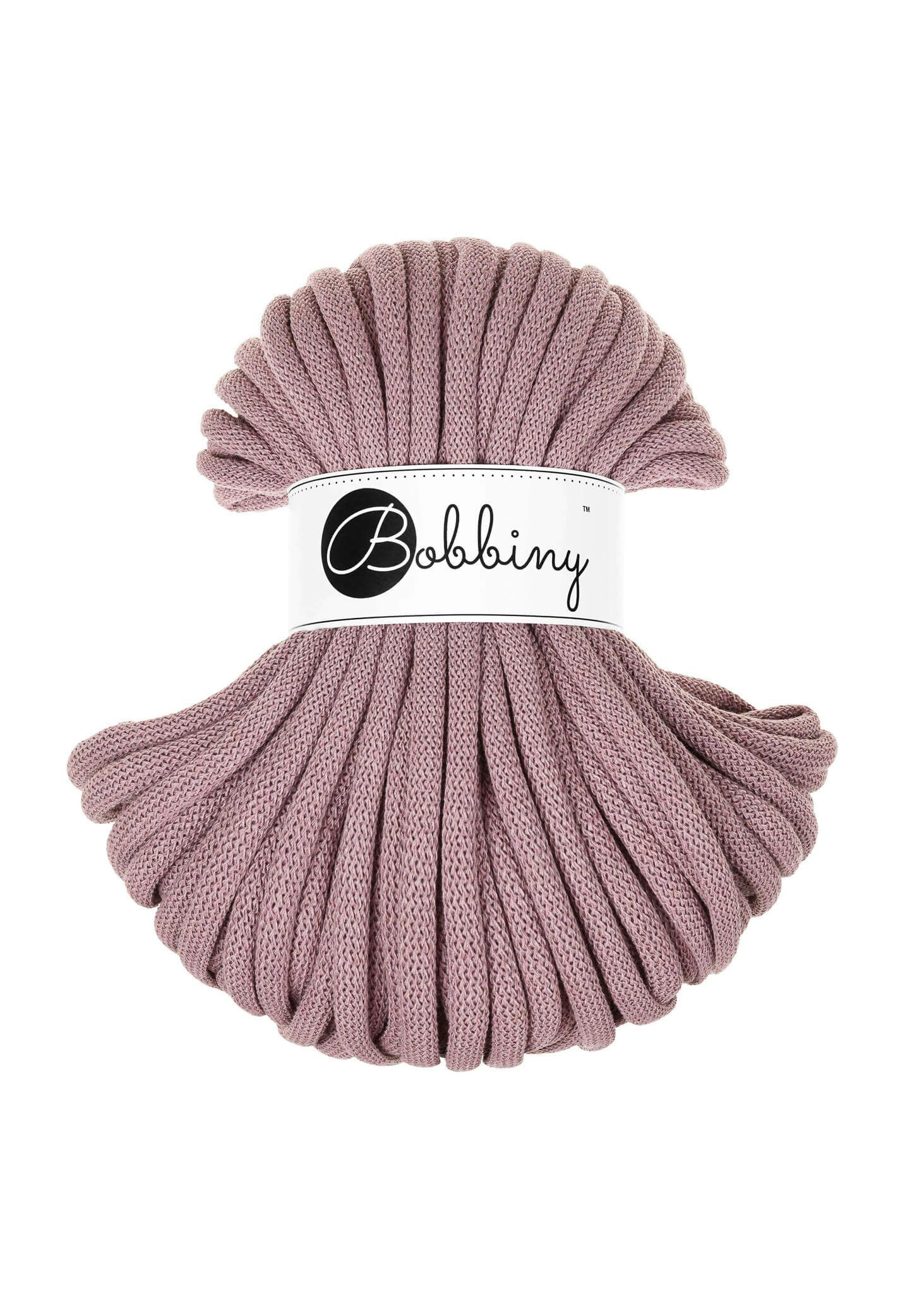 Bobbiny Braided Cord Jumbo 9 mm 30 meter - flätat bomullsgarn