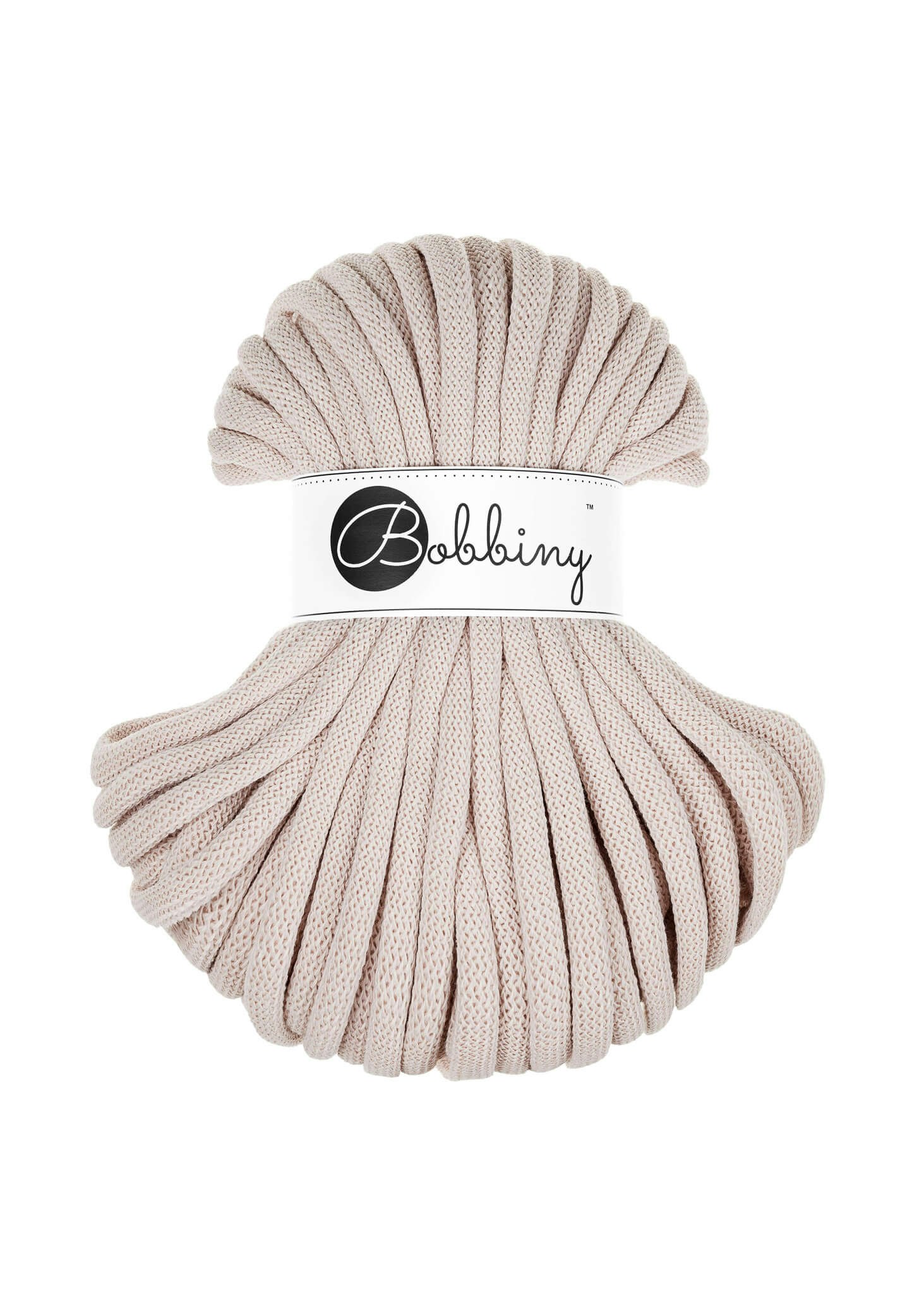 Bobbiny Braided Cord Jumbo 9 mm 30 meter - flätat bomullsgarn