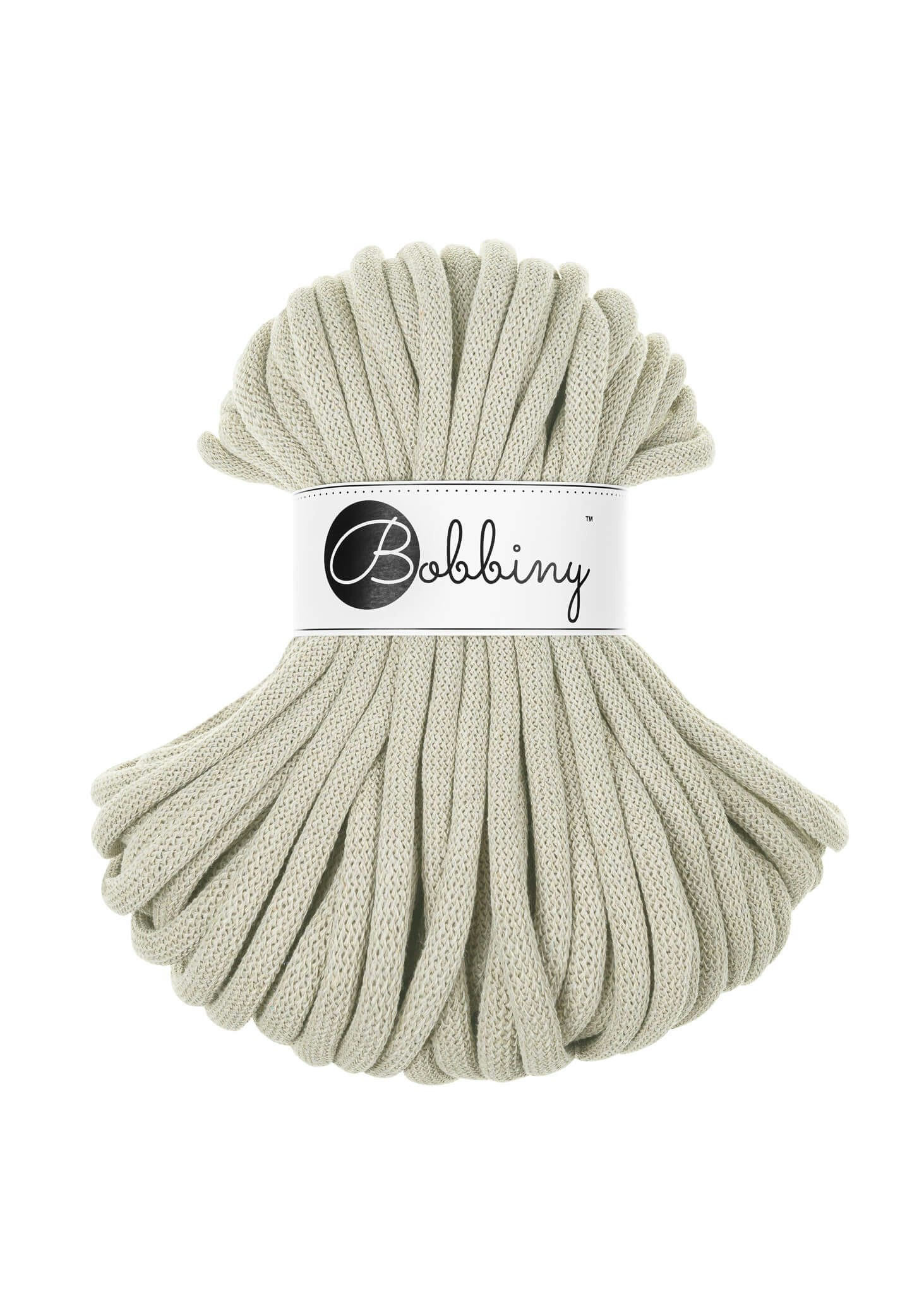 Bobbiny Braided Cord Jumbo 9 mm 30 meter - flätat bomullsgarn