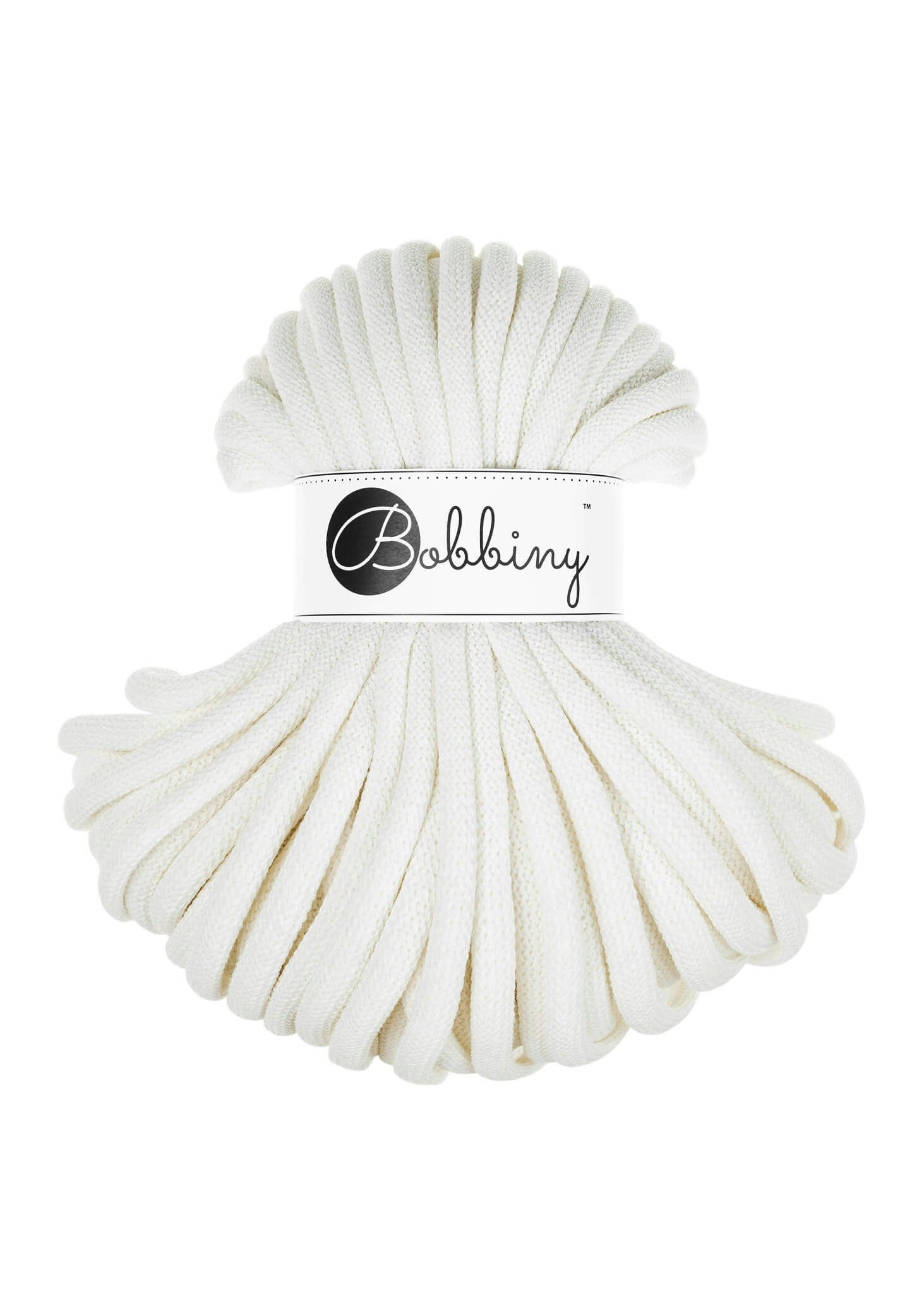 Bobbiny Braided Cord Jumbo 9 mm 30 meter - flätat bomullsgarn