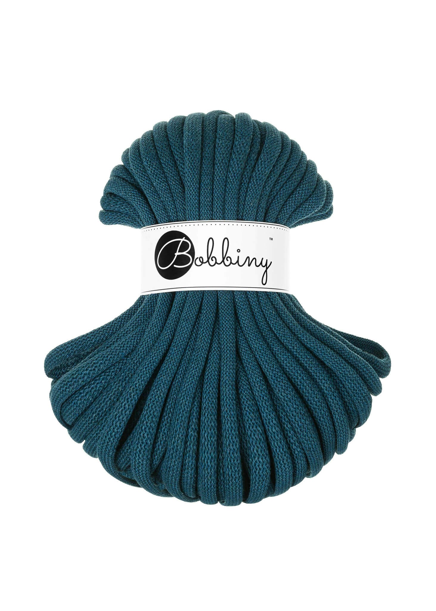 Bobbiny Braided Cord Jumbo 9 mm 30 meter - flätat bomullsgarn