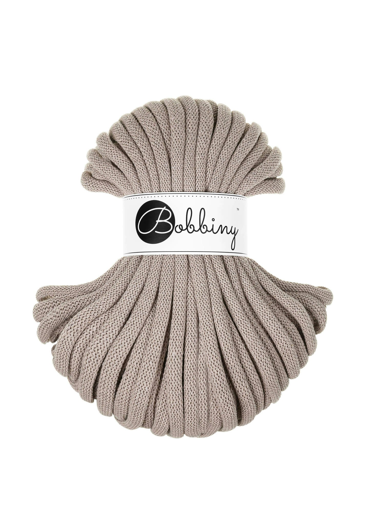 Bobbiny Braided Cord Jumbo 9 mm 30 meter - flätat bomullsgarn
