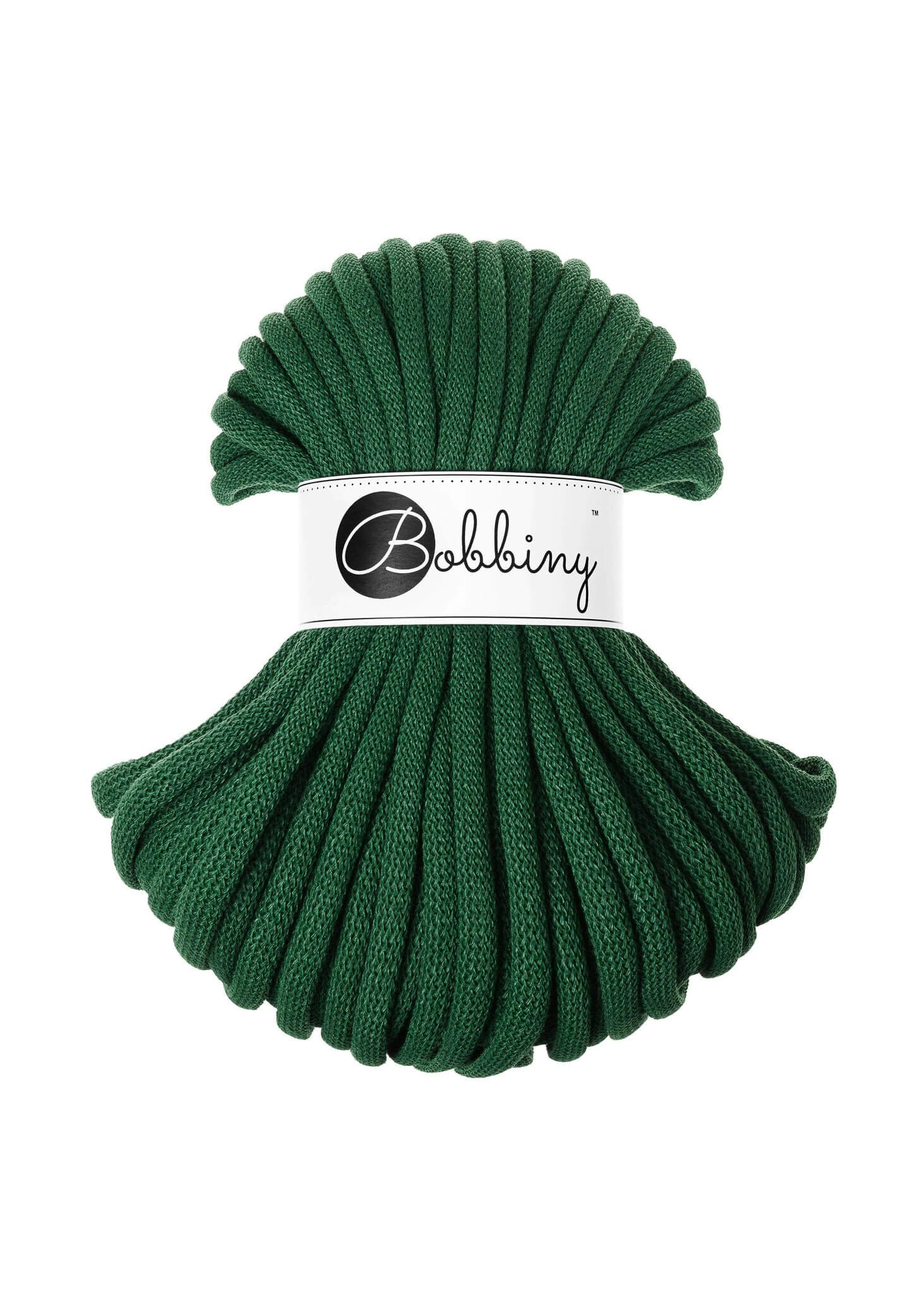 Bobbiny Braided Cord Jumbo 9 mm 30 meter - flätat bomullsgarn