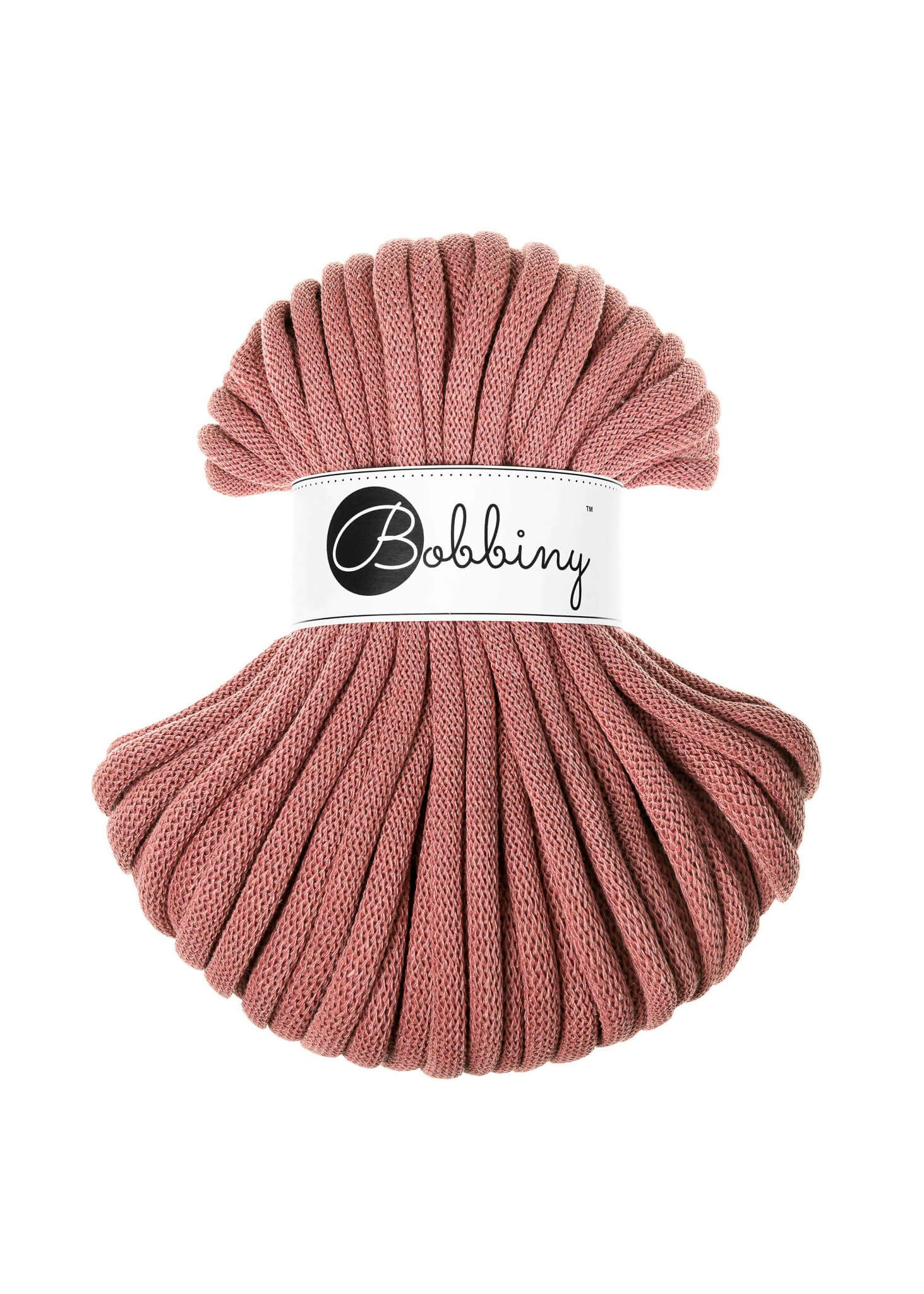 Bobbiny Braided Cord Jumbo 9 mm 30 meter - flätat bomullsgarn