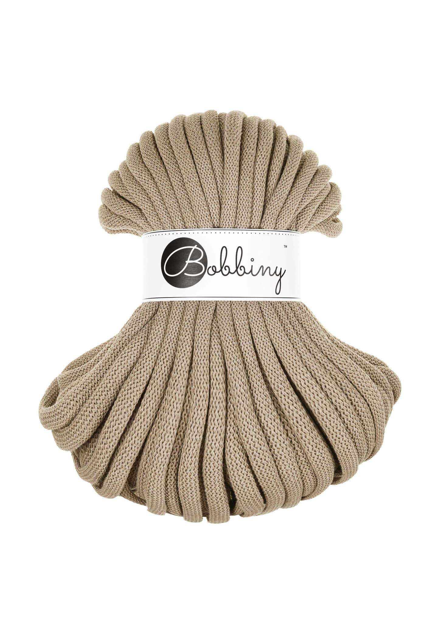Bobbiny Braided Cord Jumbo 9 mm 30 meter - flätat bomullsgarn