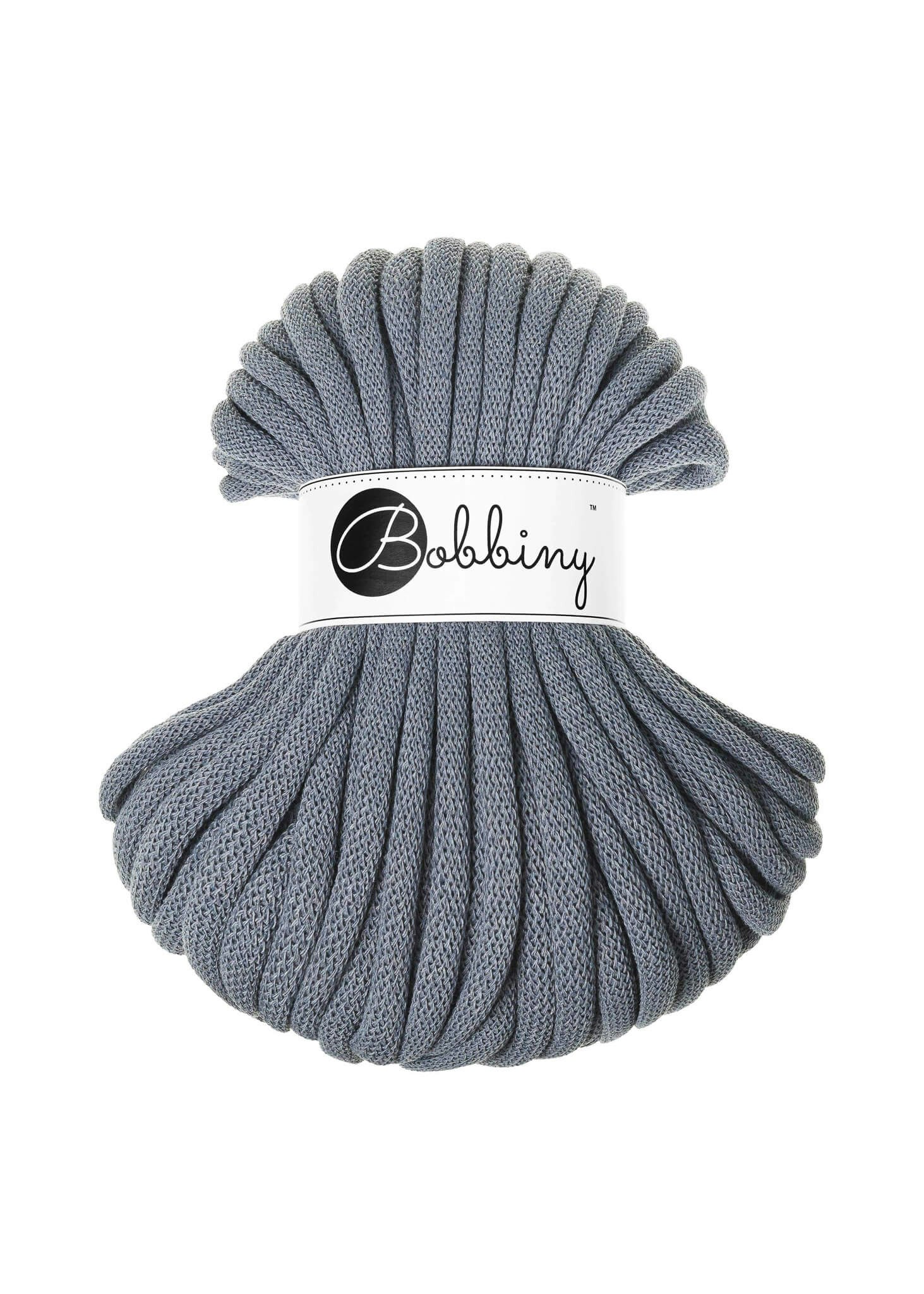 Bobbiny Braided Cord Jumbo 9 mm 30 meter - flätat bomullsgarn