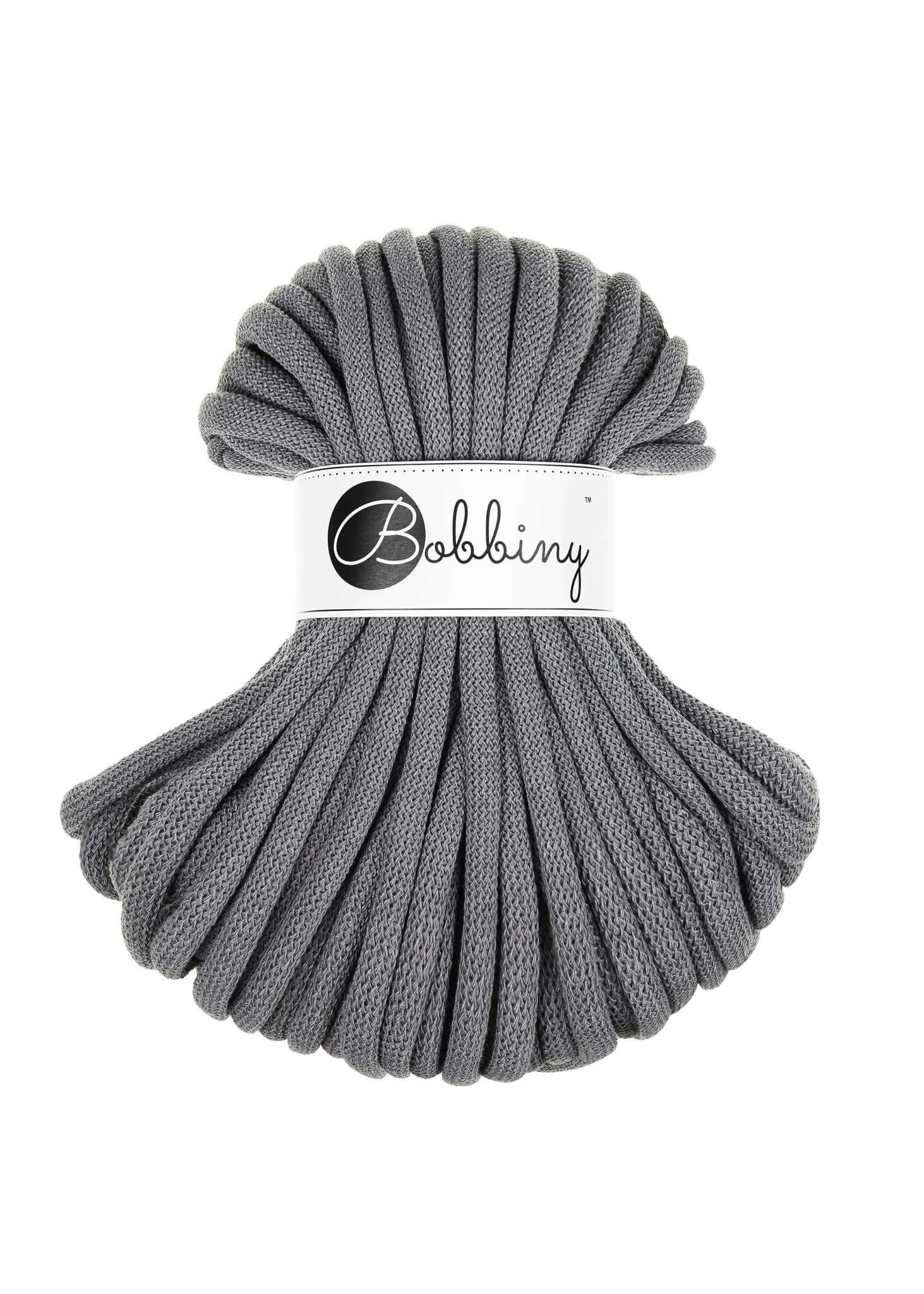 Bobbiny Braided Cord Jumbo 9 mm 30 meter - flätat bomullsgarn