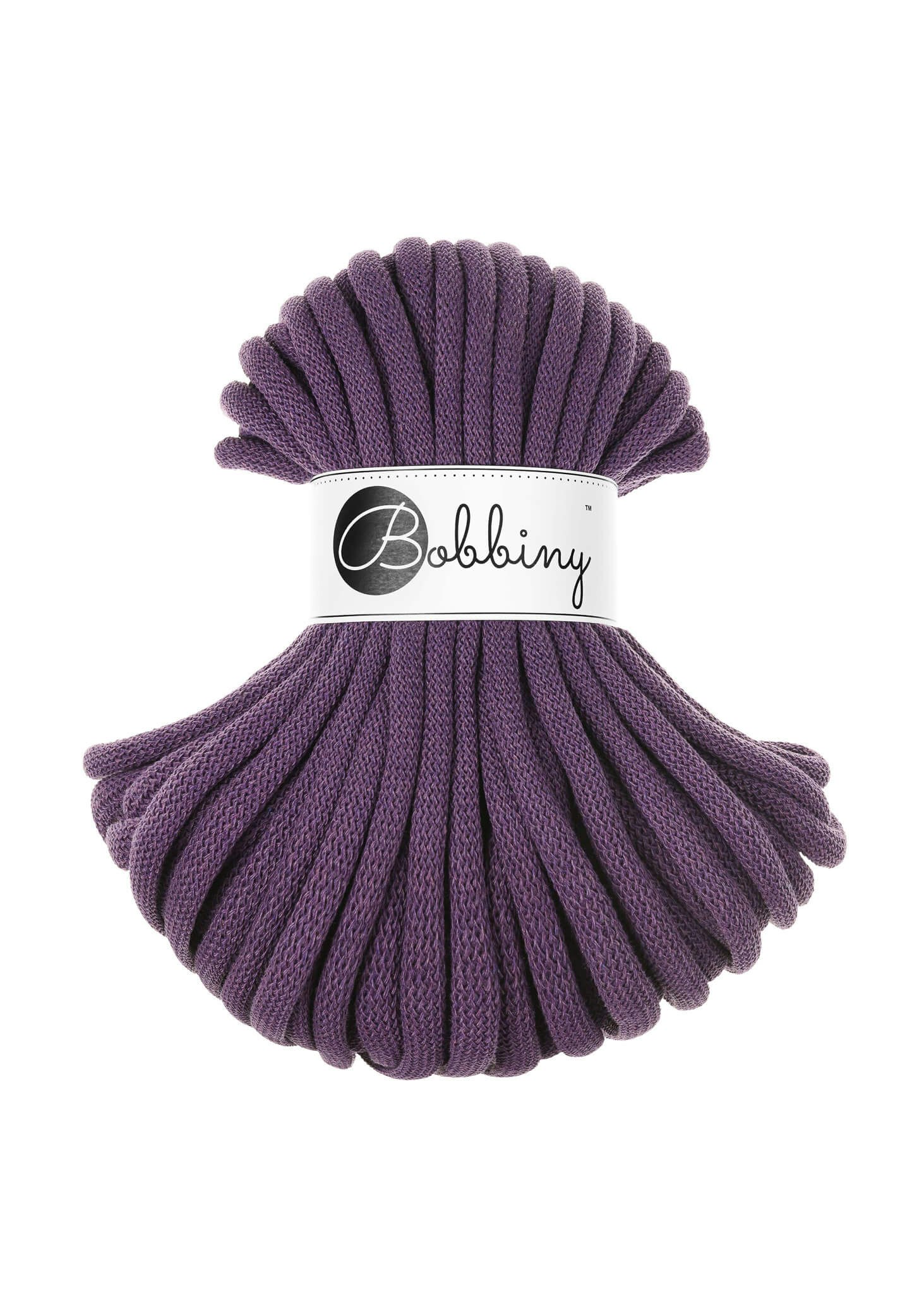 Bobbiny Braided Cord Jumbo 9 mm 30 meter - flätat bomullsgarn