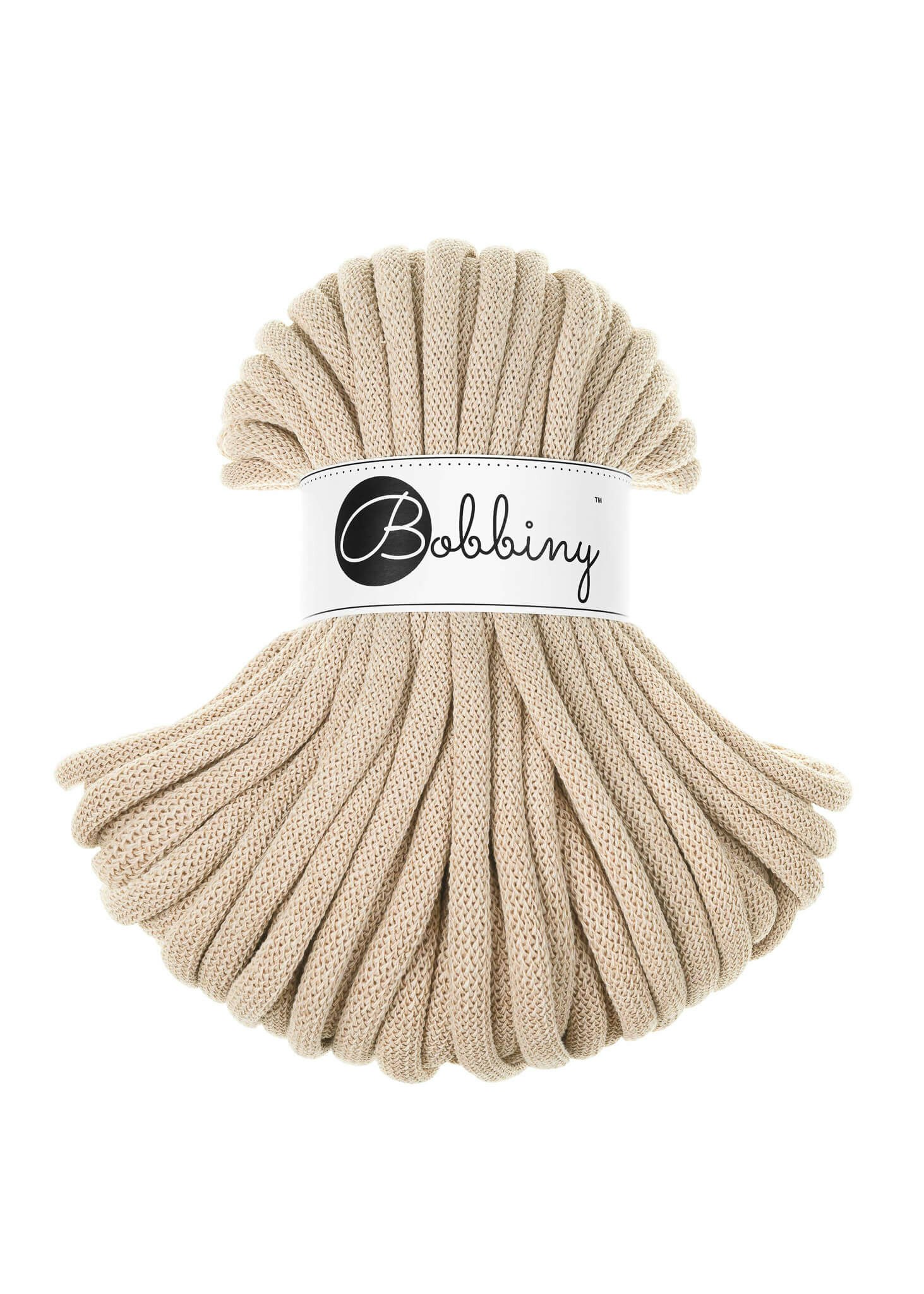 Bobbiny Braided Cord Jumbo 9 mm 30 meter - flätat bomullsgarn