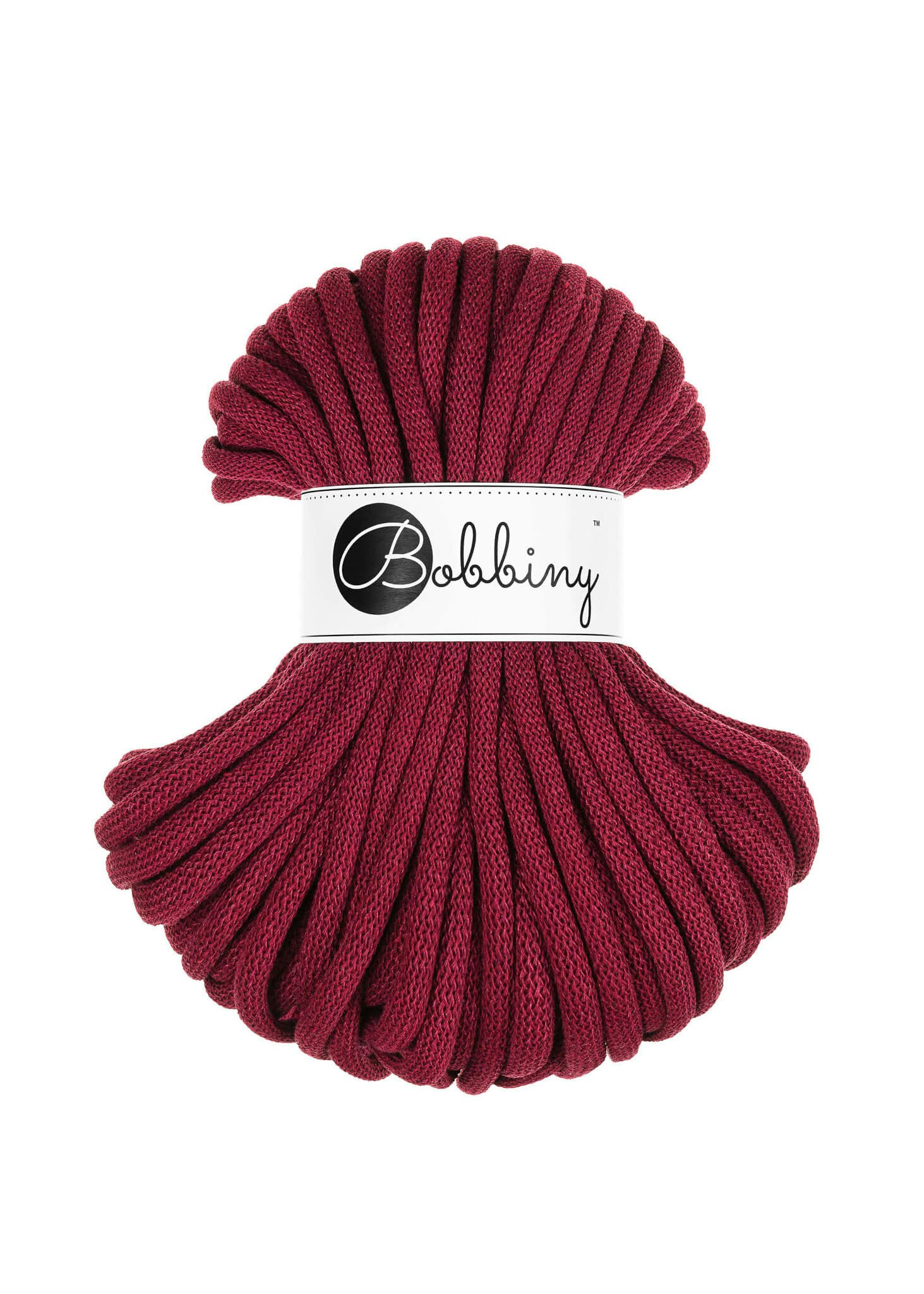 Bobbiny Braided Cord Jumbo 9 mm 30 meter - flätat bomullsgarn