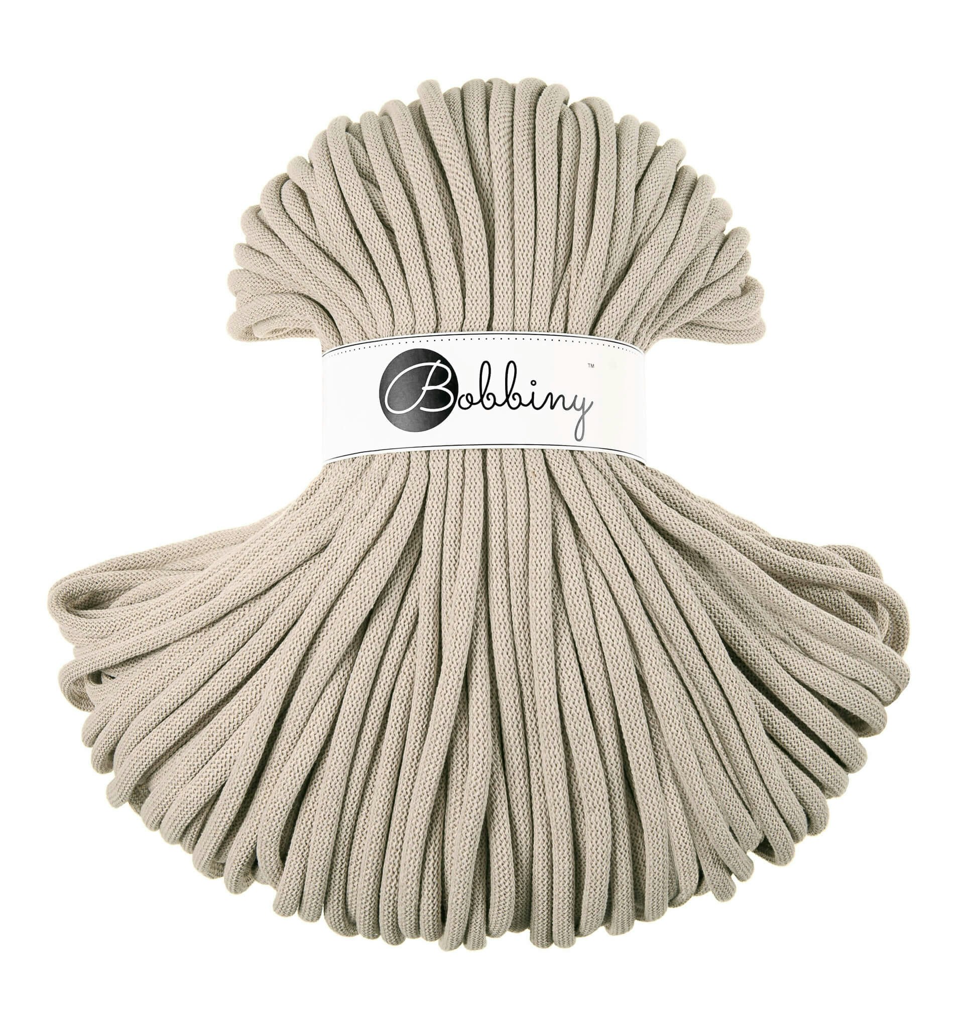 Bobbiny Braided Cord Jumbo 9 mm - flätat bomullsgarn - beställningsvara