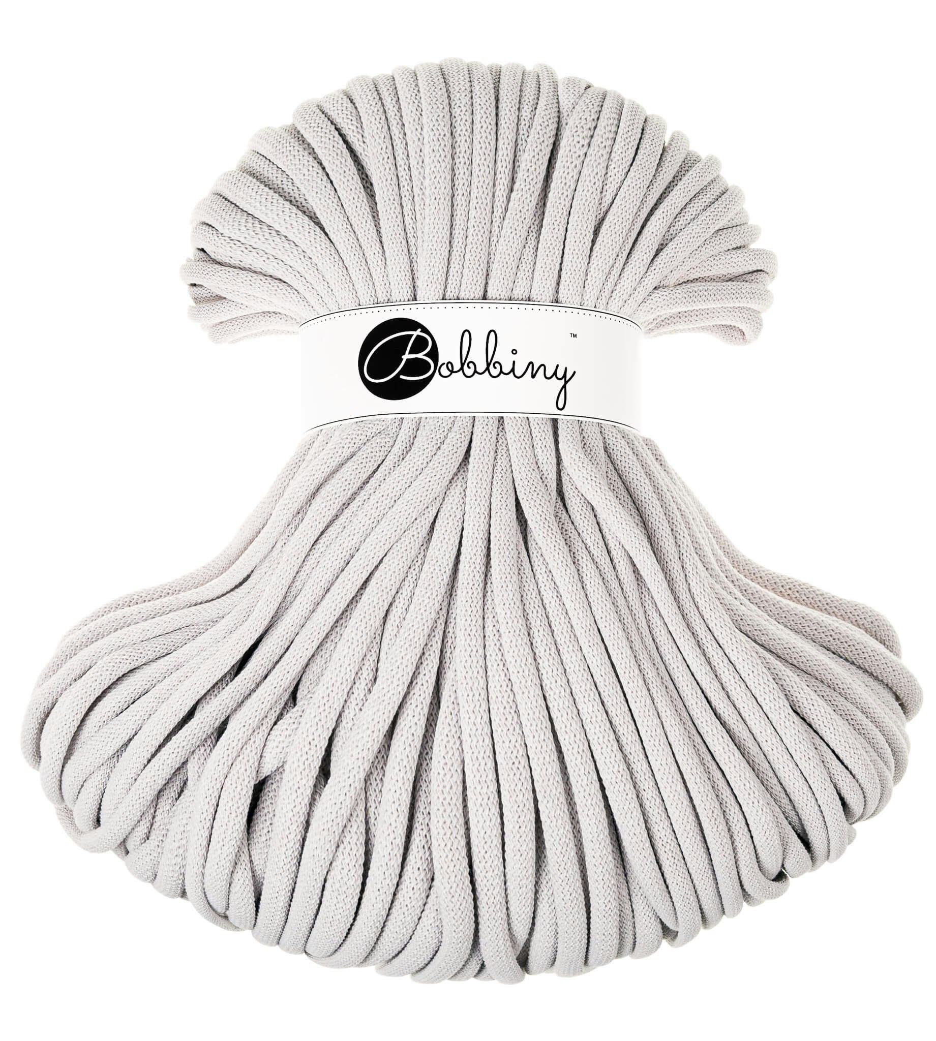 Bobbiny Braided Cord Jumbo 9 mm - flätat bomullsgarn - beställningsvara