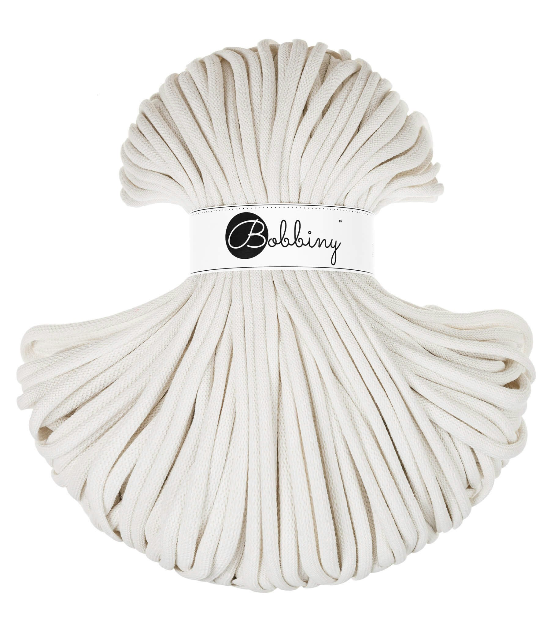 Bobbiny Braided Cord Jumbo 9 mm - flätat bomullsgarn - beställningsvara