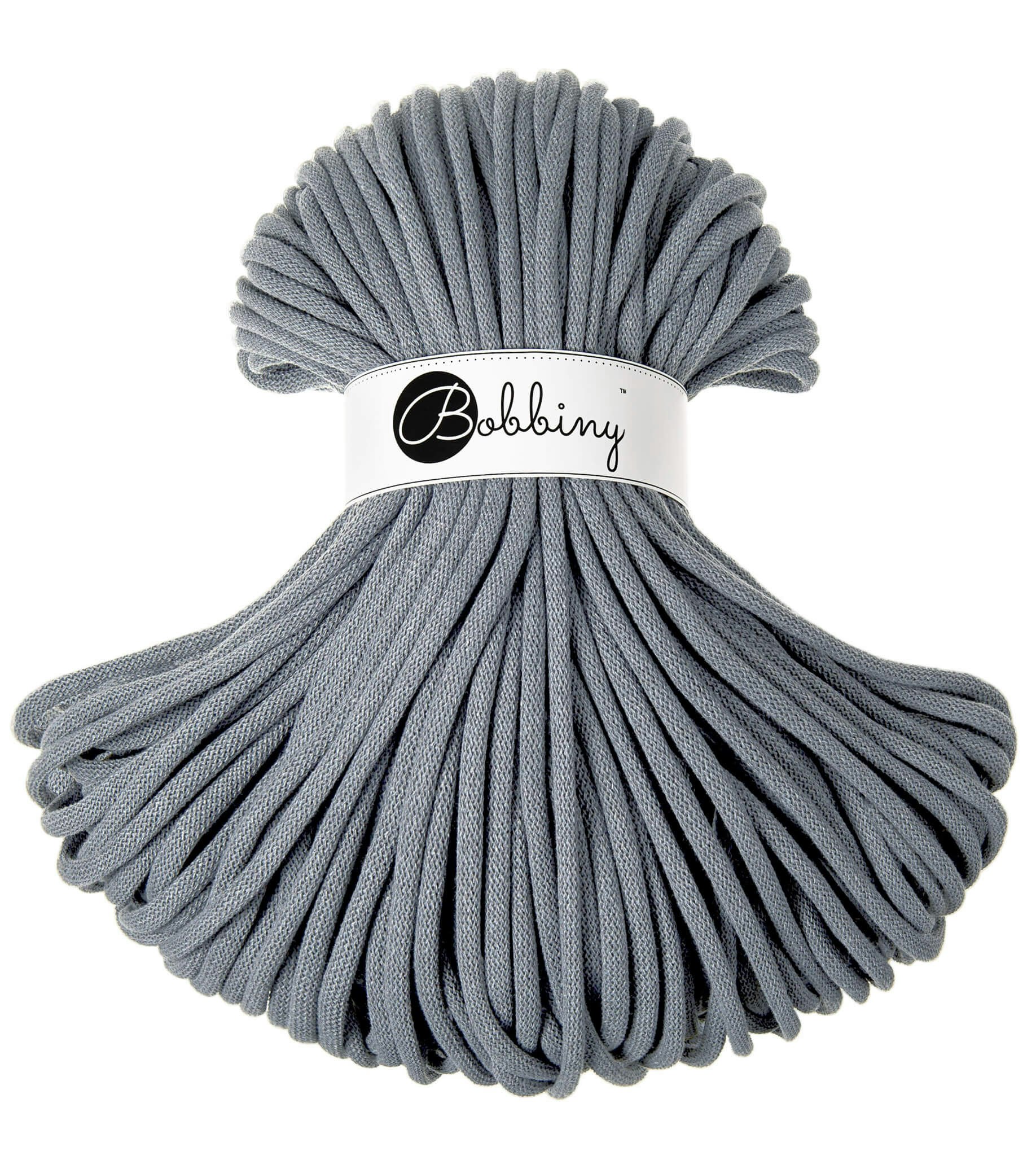 Bobbiny Braided Cord Jumbo 9 mm - flätat bomullsgarn - beställningsvara