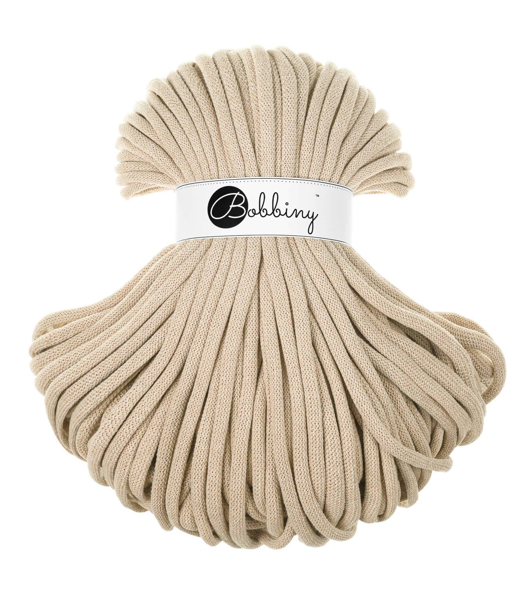 Bobbiny Braided Cord Jumbo 9 mm - flätat bomullsgarn - beställningsvara