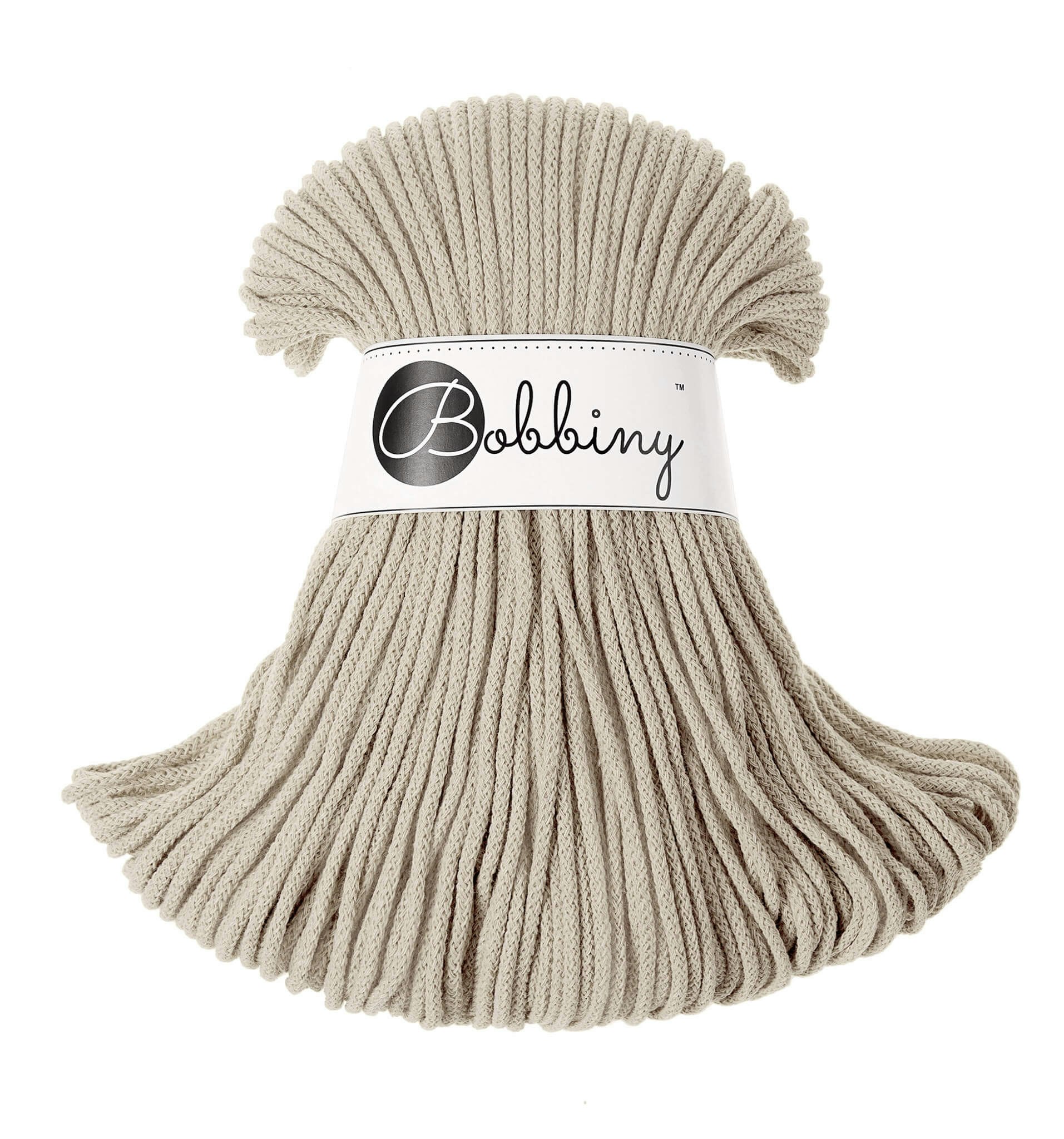 Bobbiny Braided Cord Junior 3 mm - flätat bomullsgarn