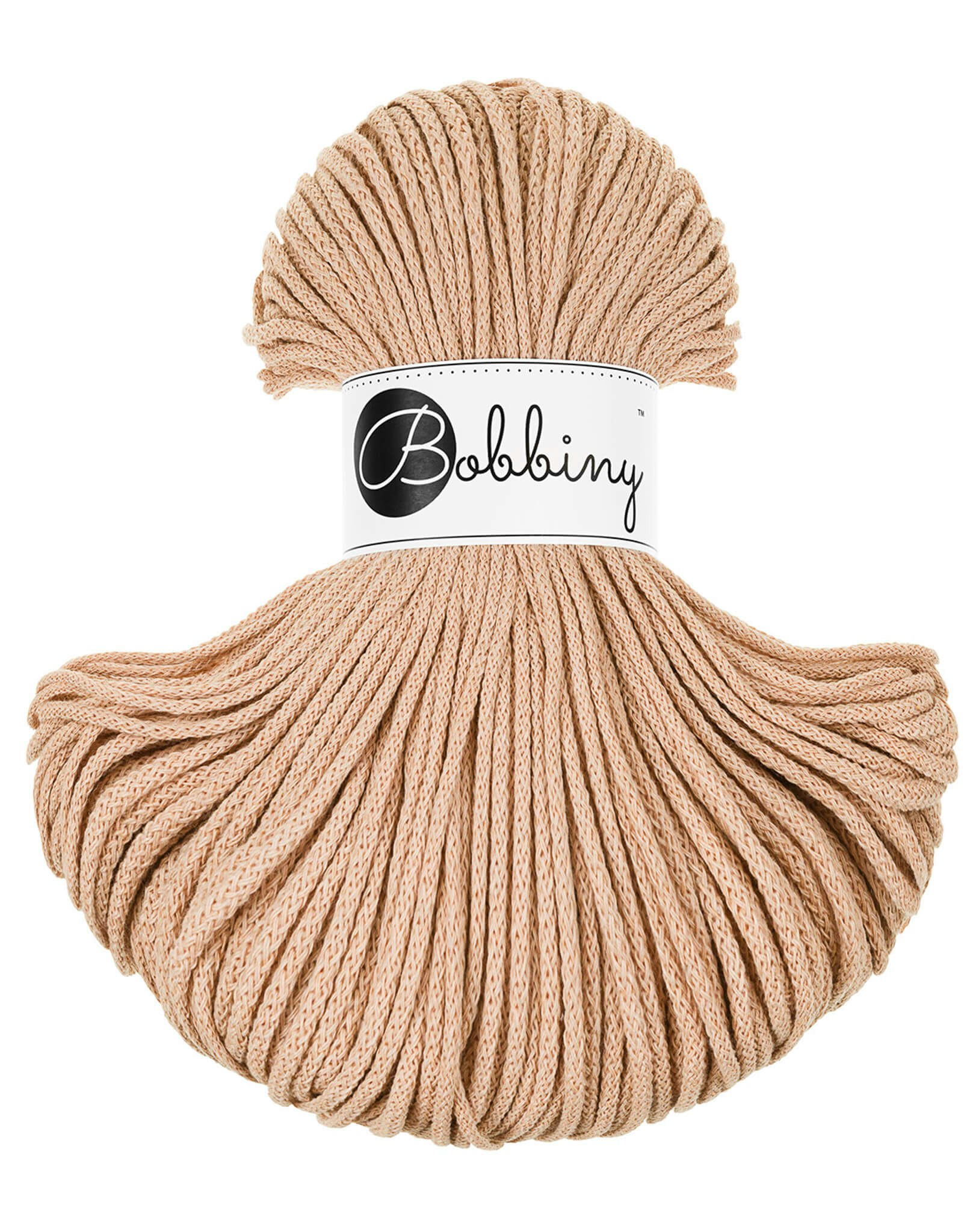 Bobbiny Braided Cord Junior 3 mm - flätat bomullsgarn