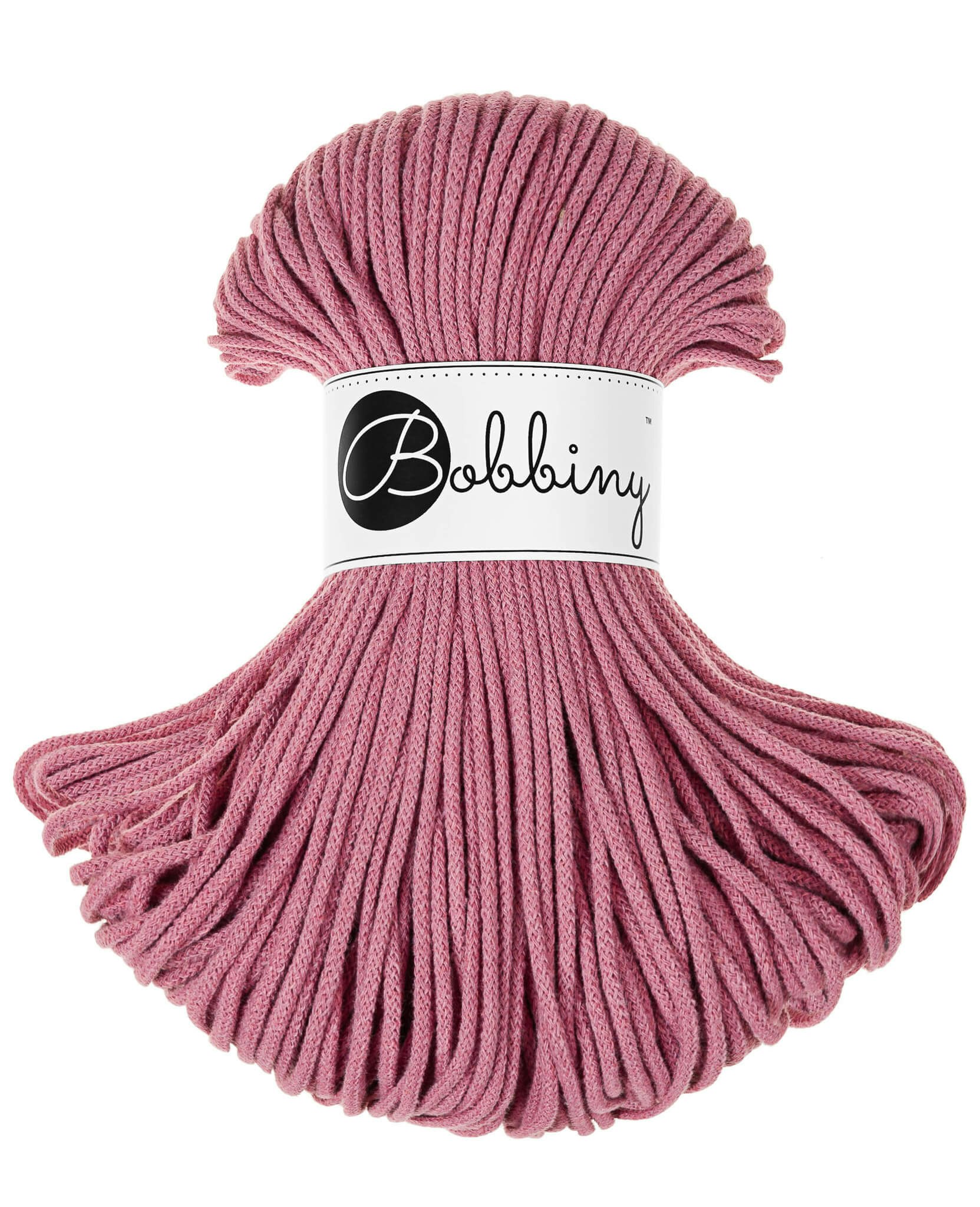 Bobbiny Braided Cord Junior 3 mm - flätat bomullsgarn