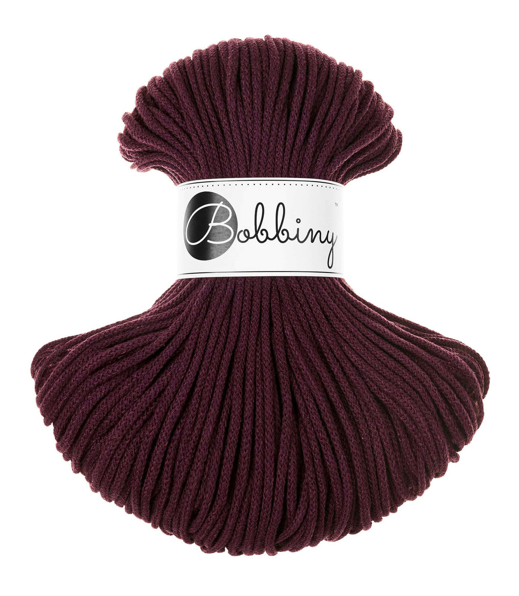 Bobbiny Braided Cord Junior 3 mm - flätat bomullsgarn