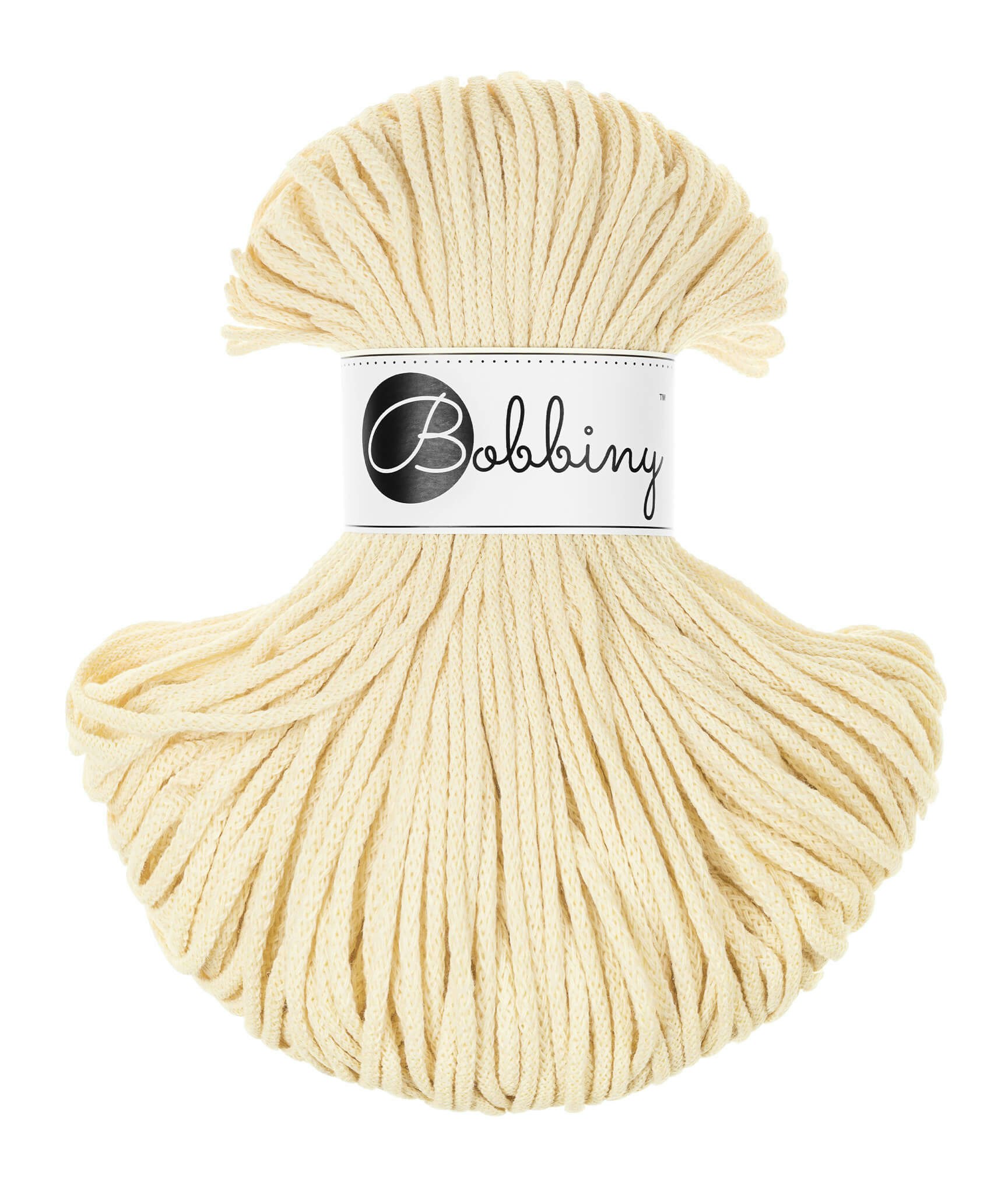 Bobbiny Braided Cord Junior 3 mm - flätat bomullsgarn