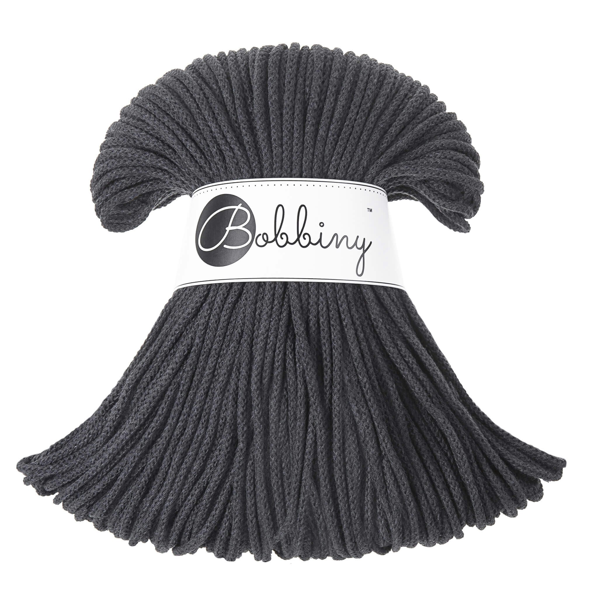 Bobbiny Braided Cord Junior 3 mm - flätat bomullsgarn