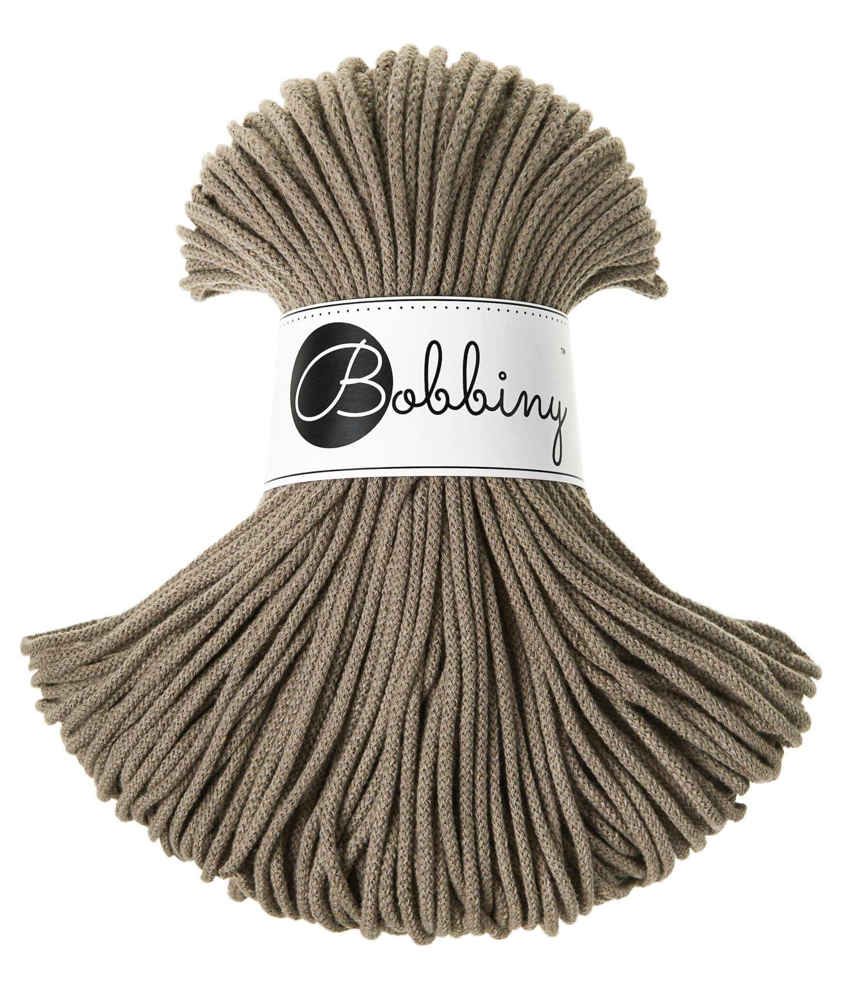 Bobbiny Braided Cord Junior 3 mm - flätat bomullsgarn