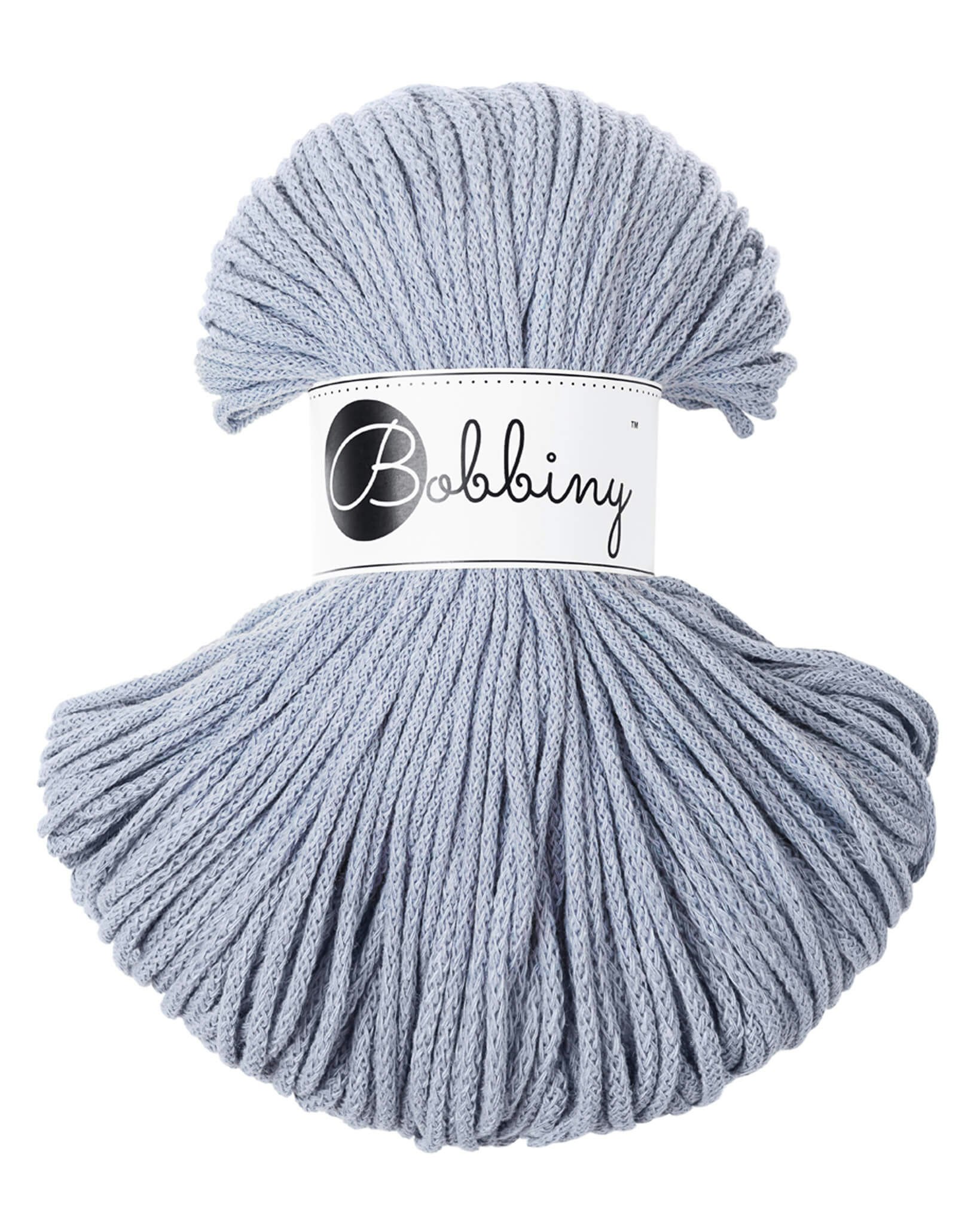 Bobbiny Braided Cord Junior 3 mm - flätat bomullsgarn