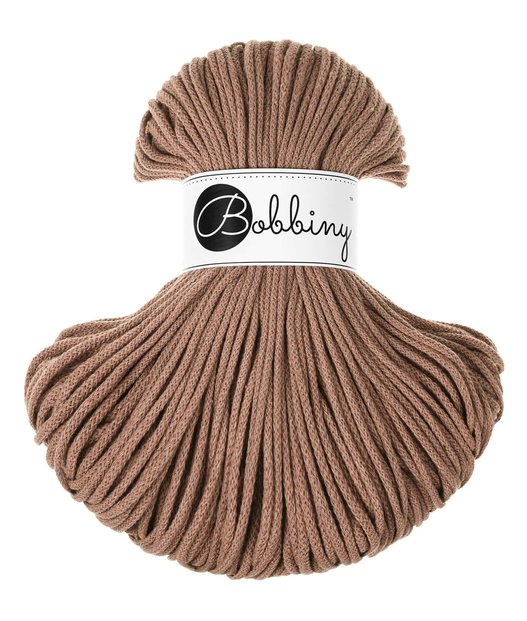Bobbiny Braided Cord Junior 3 mm - flätat bomullsgarn