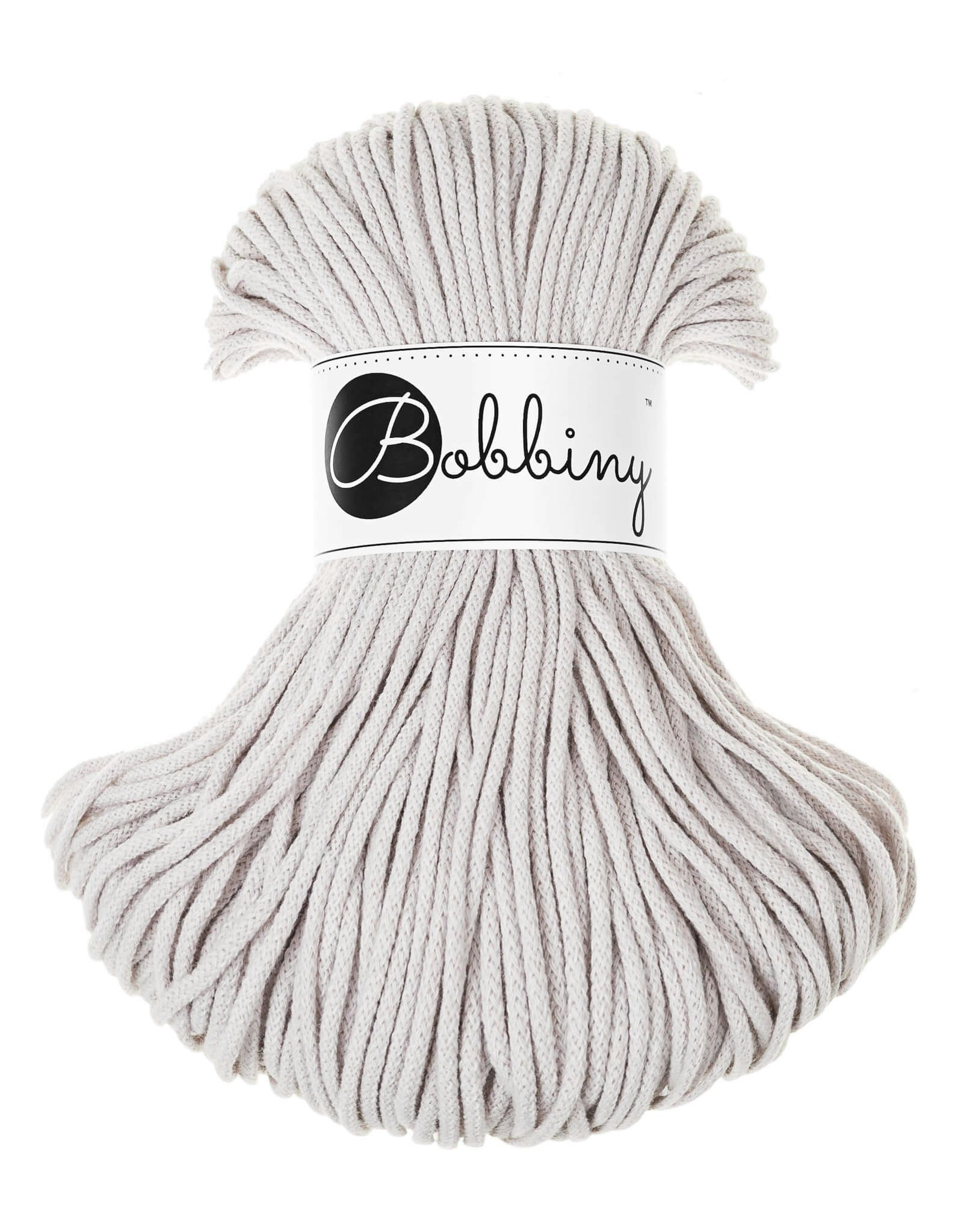 Bobbiny Braided Cord Junior 3 mm - flätat bomullsgarn