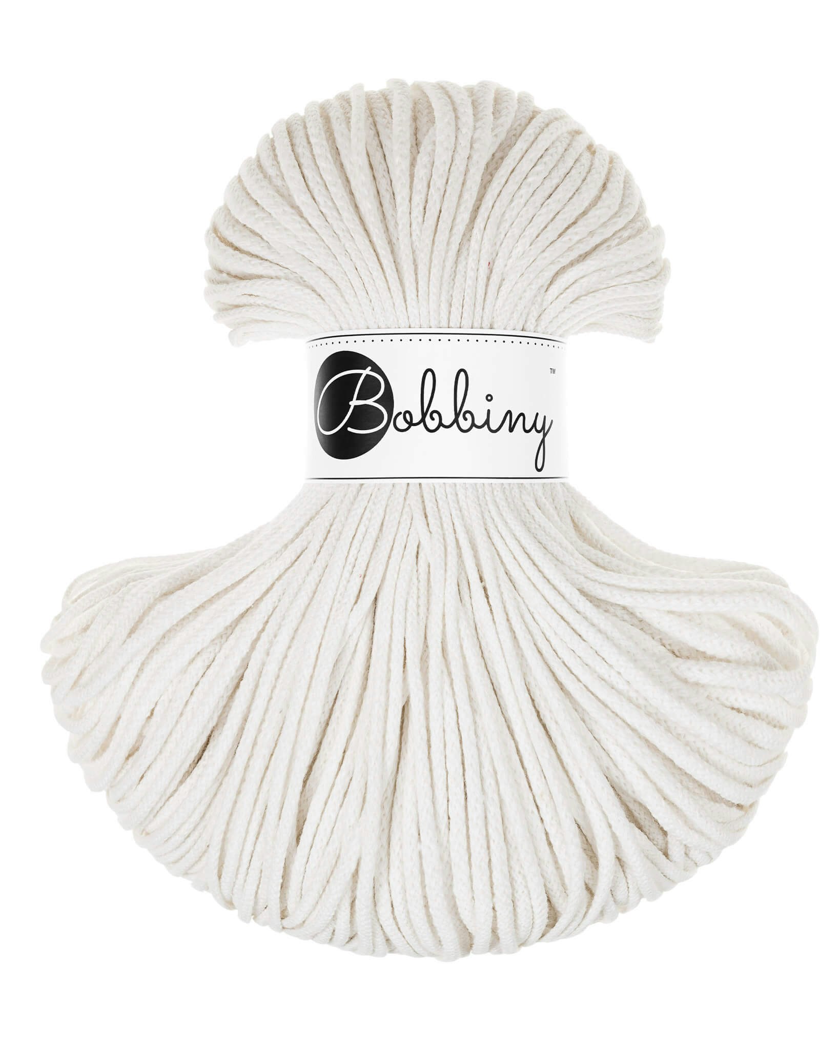 Bobbiny Braided Cord Junior 3 mm - flätat bomullsgarn