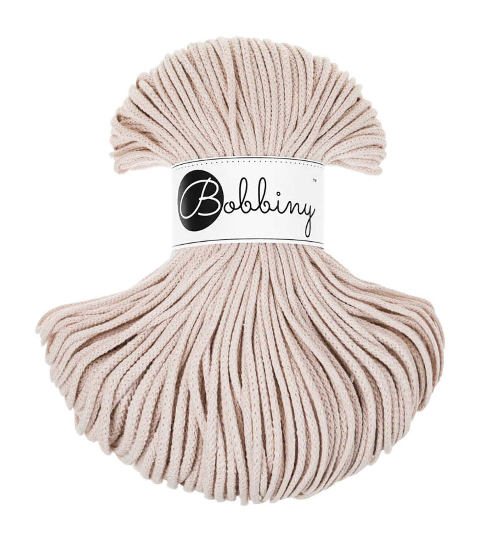 Bobbiny Braided Cord Junior 3 mm - flätat bomullsgarn