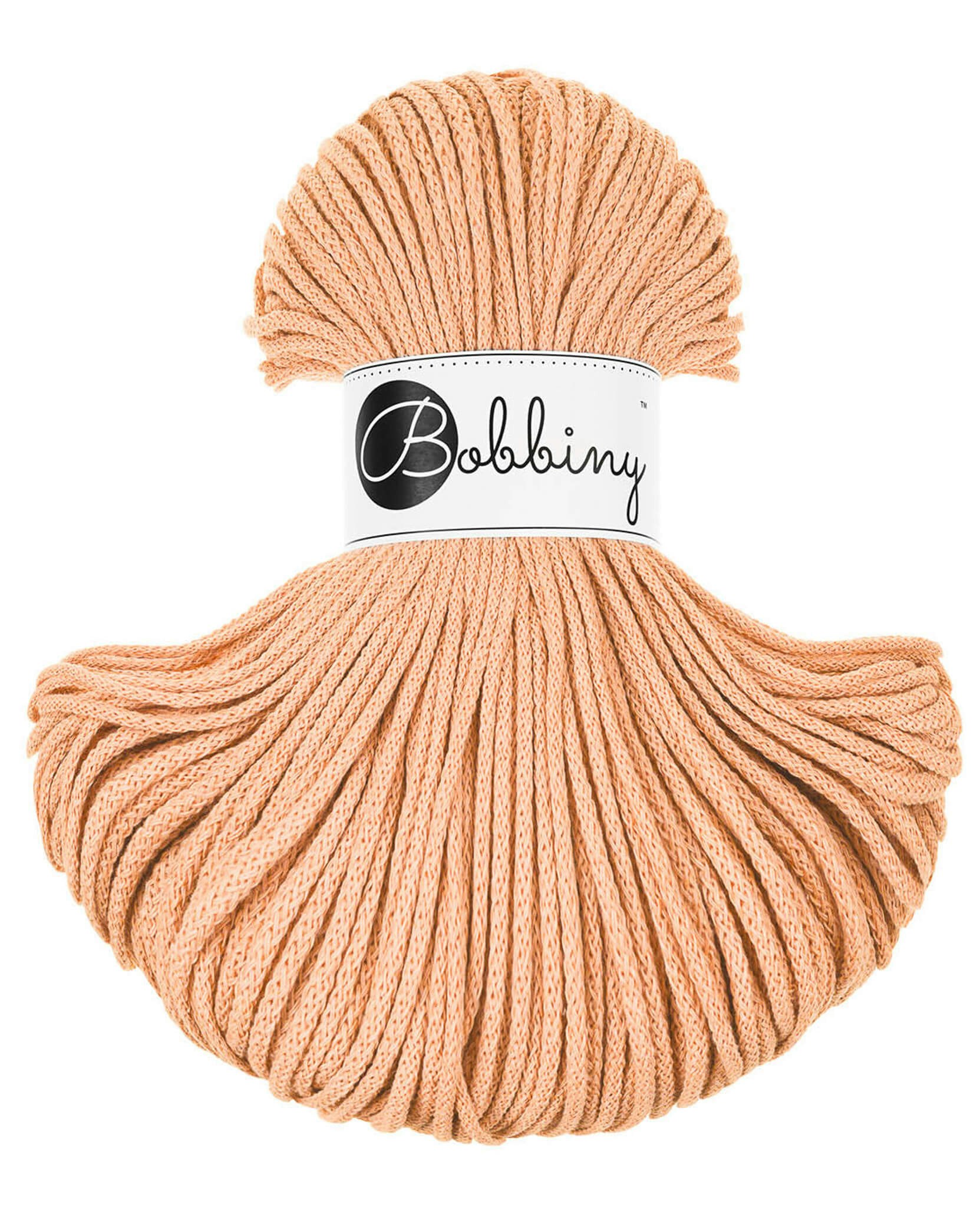 Bobbiny Braided Cord Junior 3 mm - flätat bomullsgarn