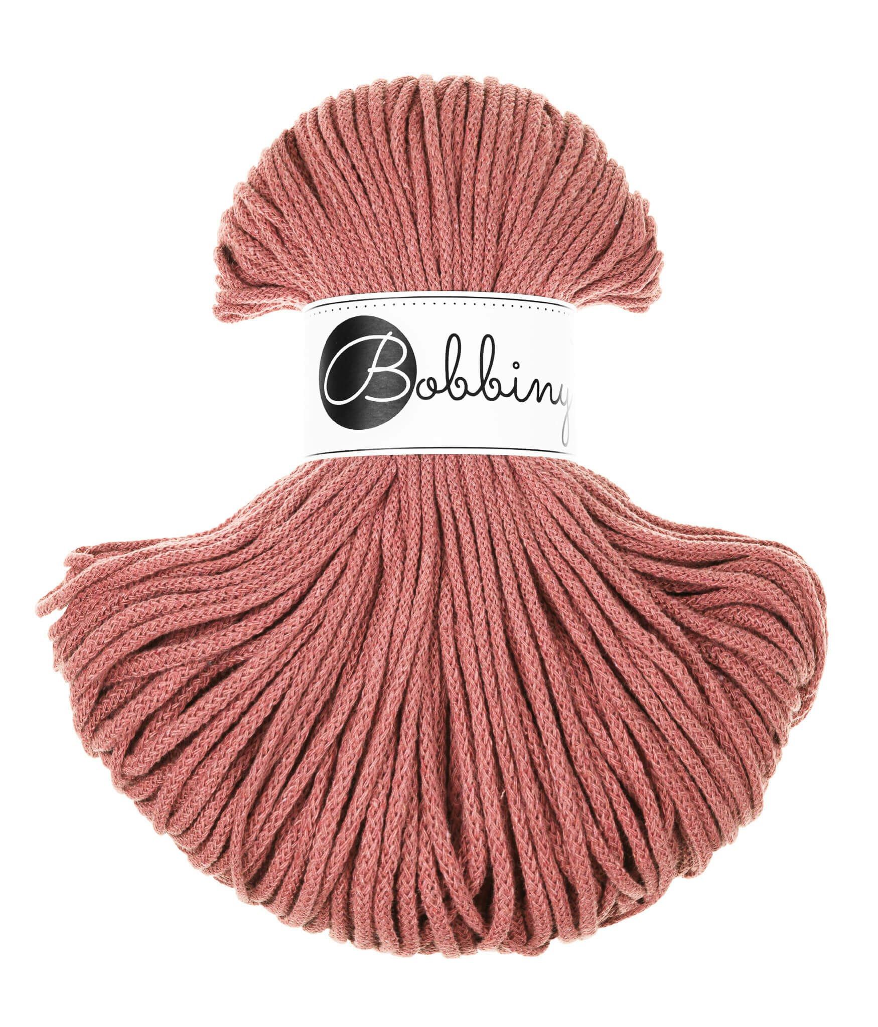 Bobbiny Braided Cord Junior 3 mm - flätat bomullsgarn
