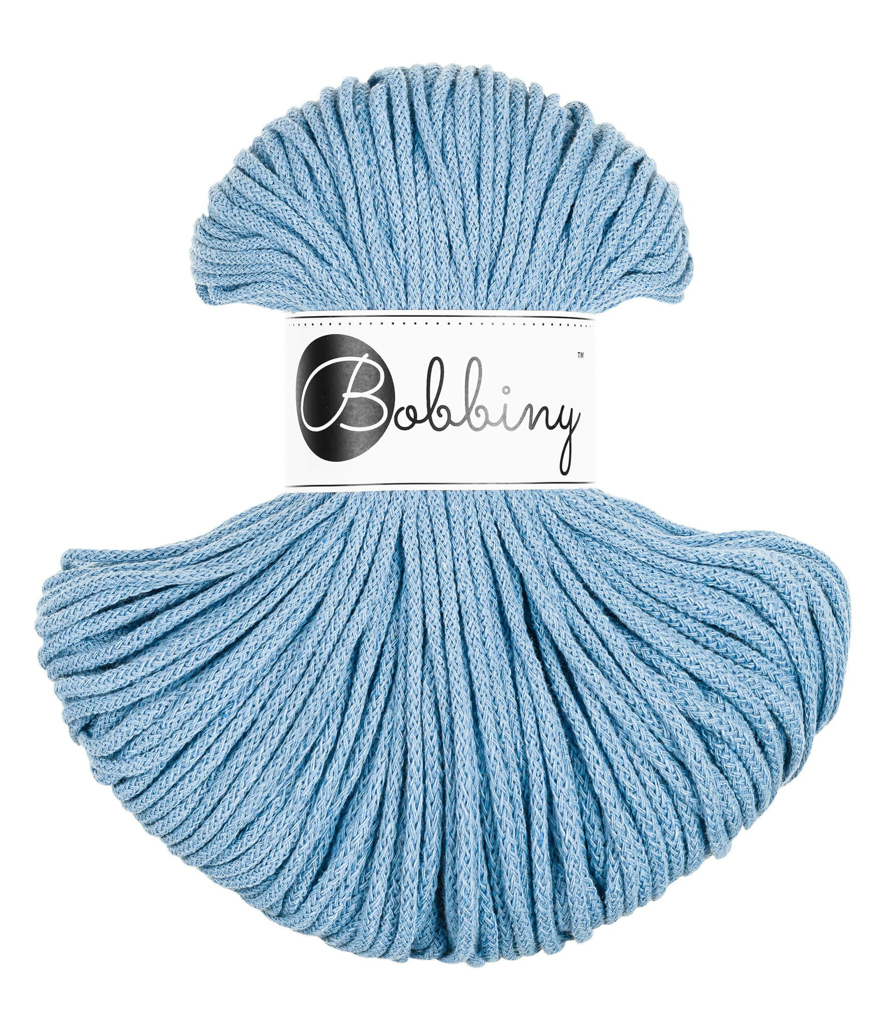 Bobbiny Braided Cord Junior 3 mm - flätat bomullsgarn