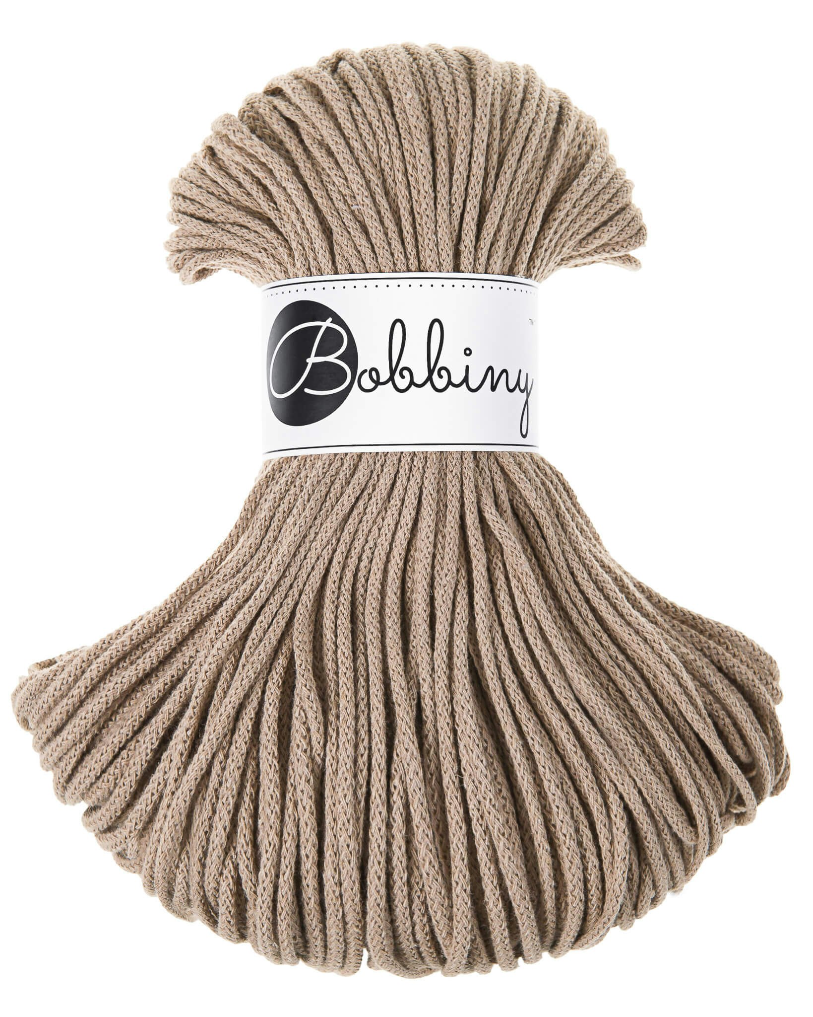 Bobbiny Braided Cord Junior 3 mm - flätat bomullsgarn