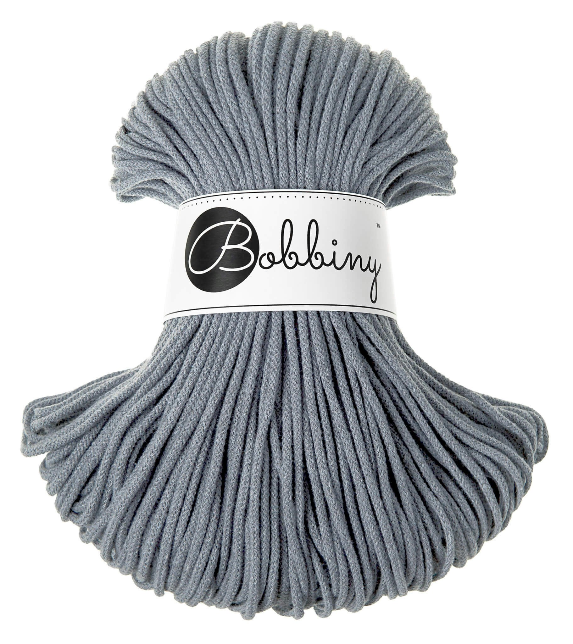 Bobbiny Braided Cord Junior 3 mm - flätat bomullsgarn