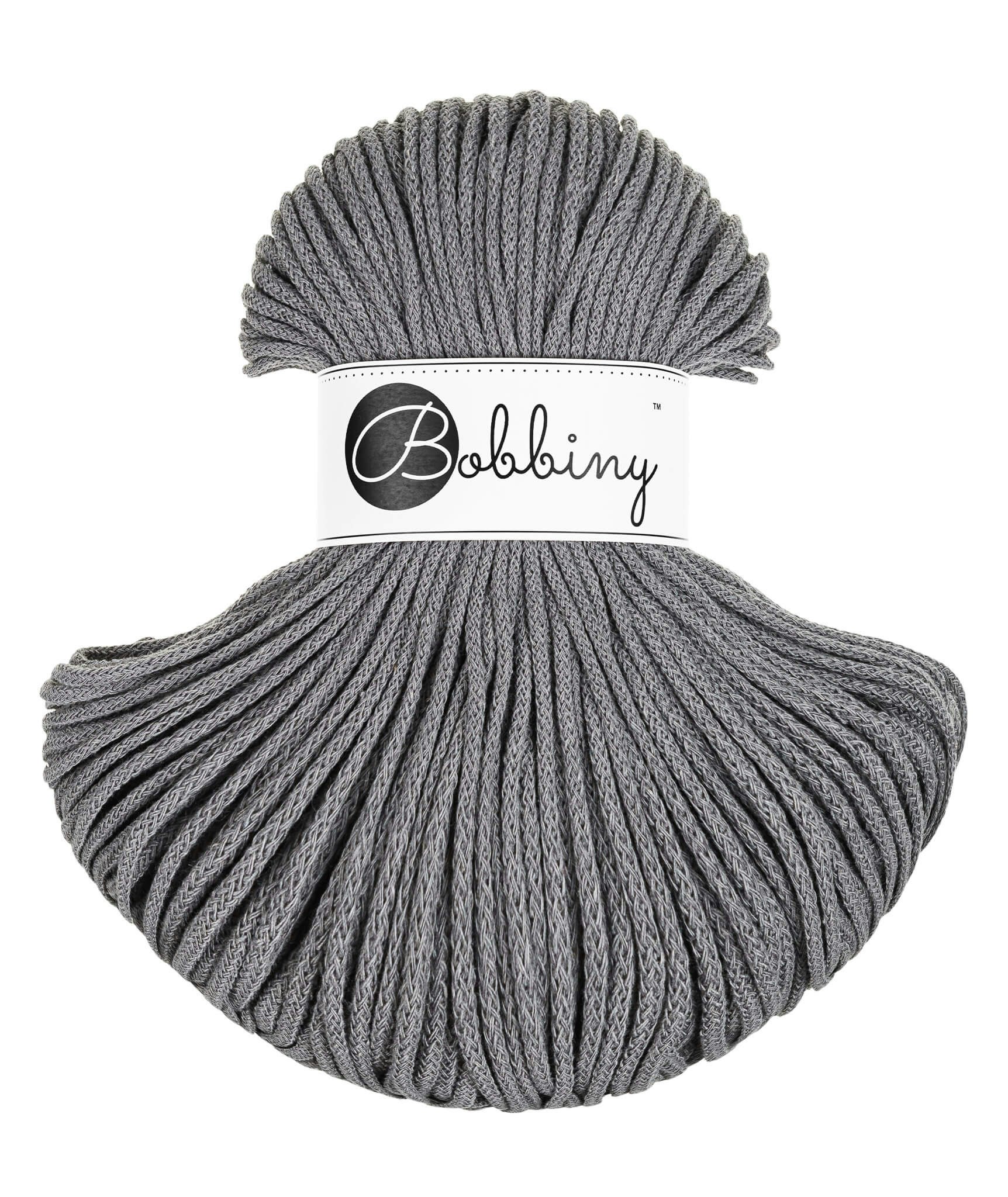 Bobbiny Braided Cord Junior 3 mm - flätat bomullsgarn