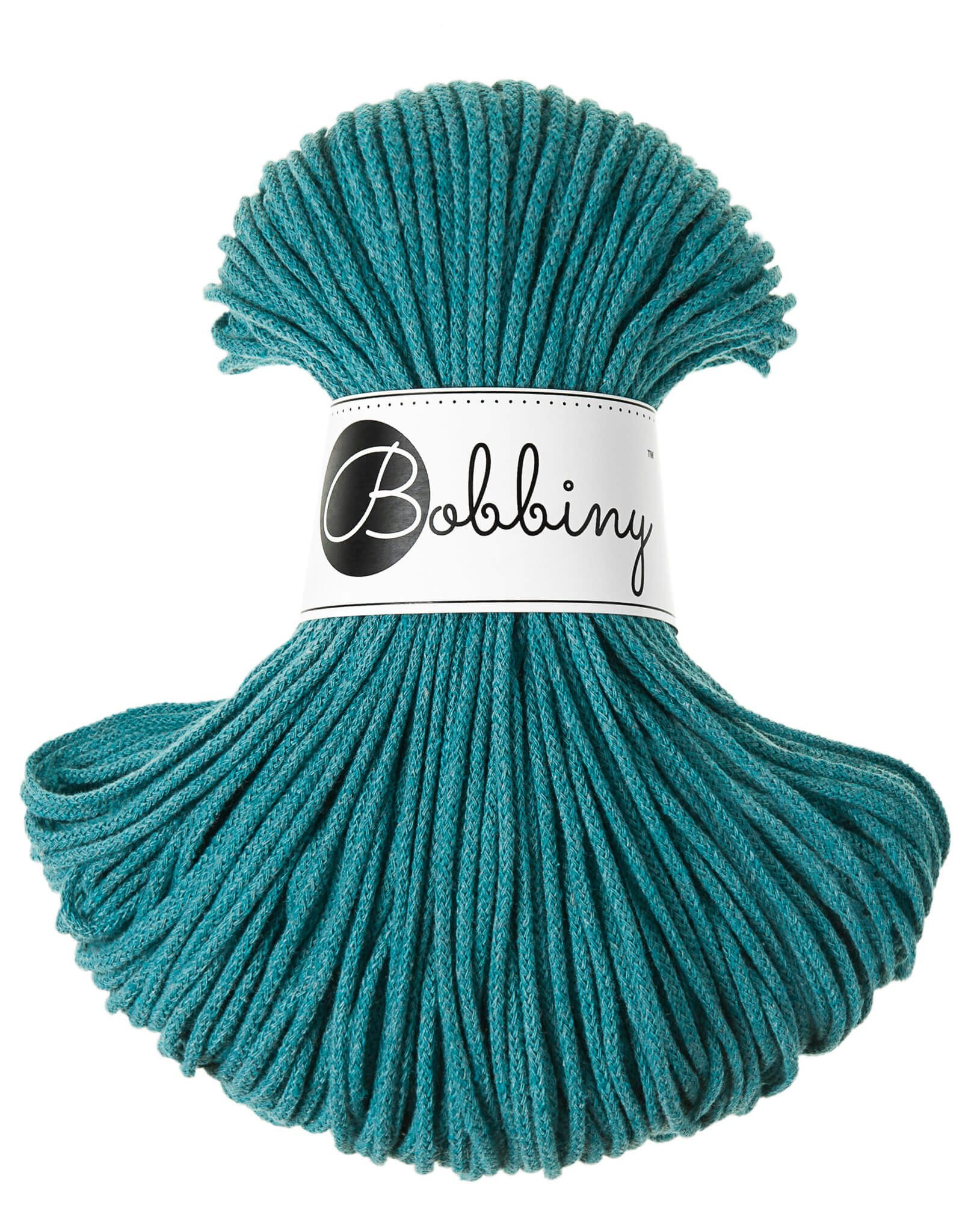 Bobbiny Braided Cord Junior 3 mm - flätat bomullsgarn