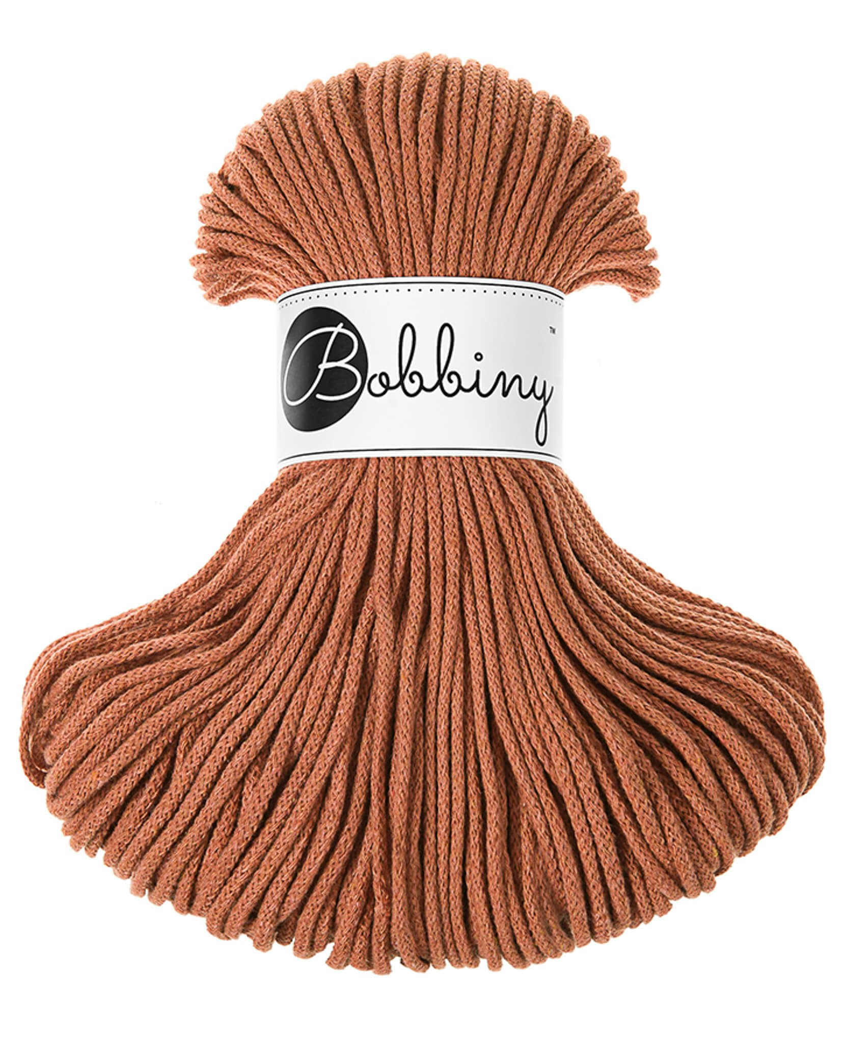 Bobbiny Braided Cord Junior 3 mm - flätat bomullsgarn