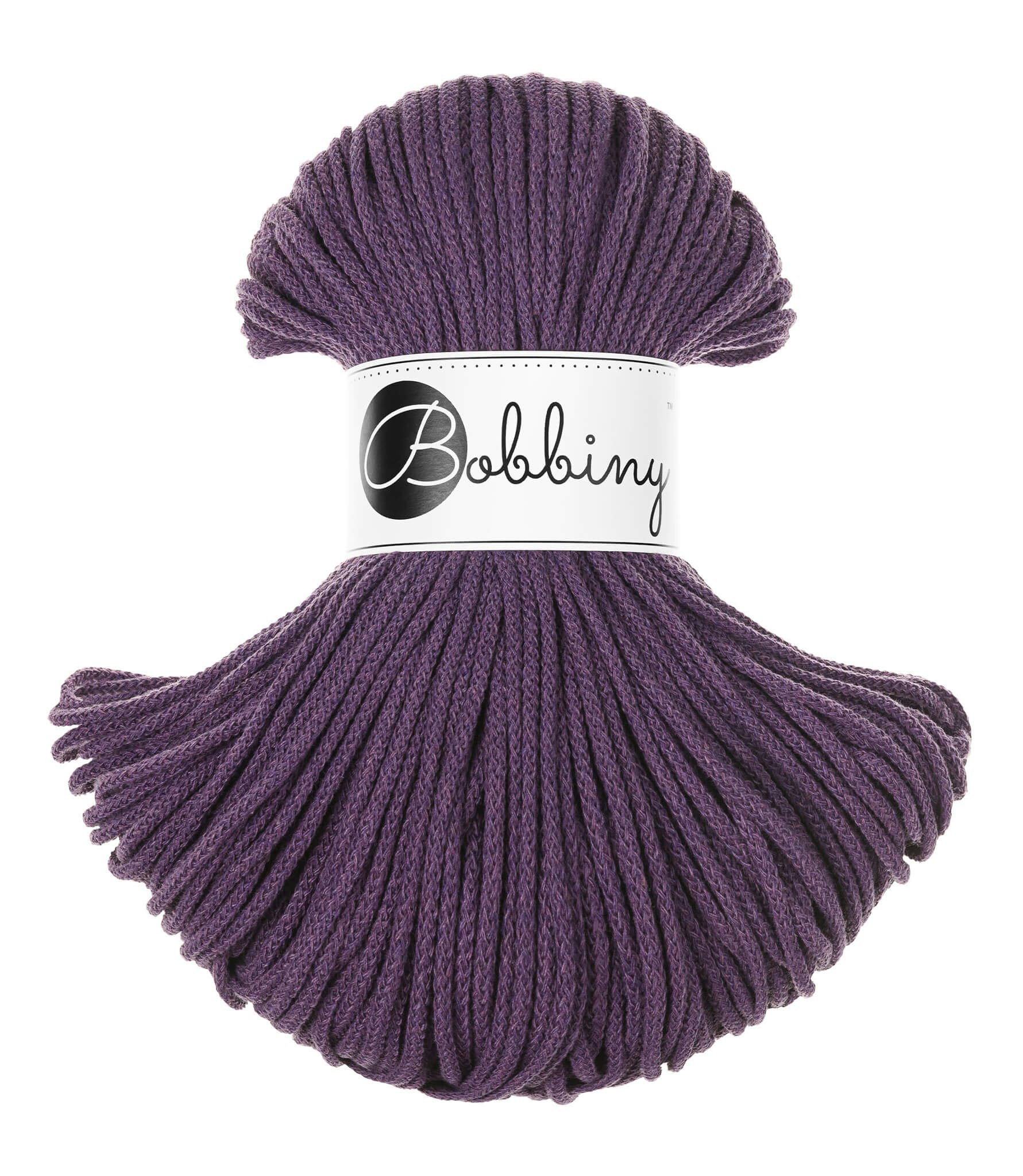 Bobbiny Braided Cord Junior 3 mm - flätat bomullsgarn