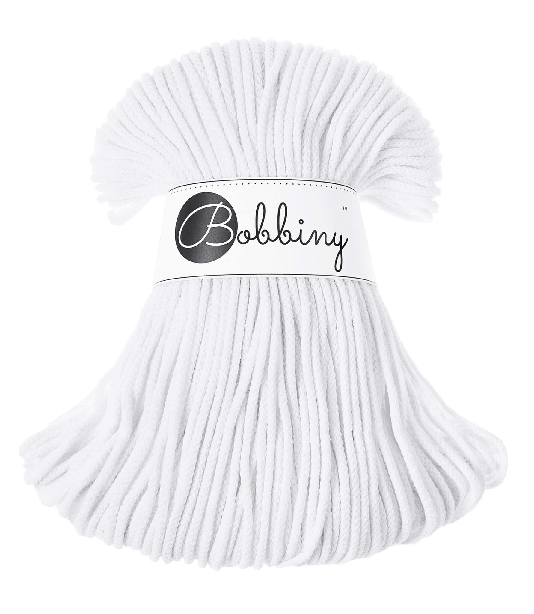 Bobbiny Braided Cord Junior 3 mm - flätat bomullsgarn