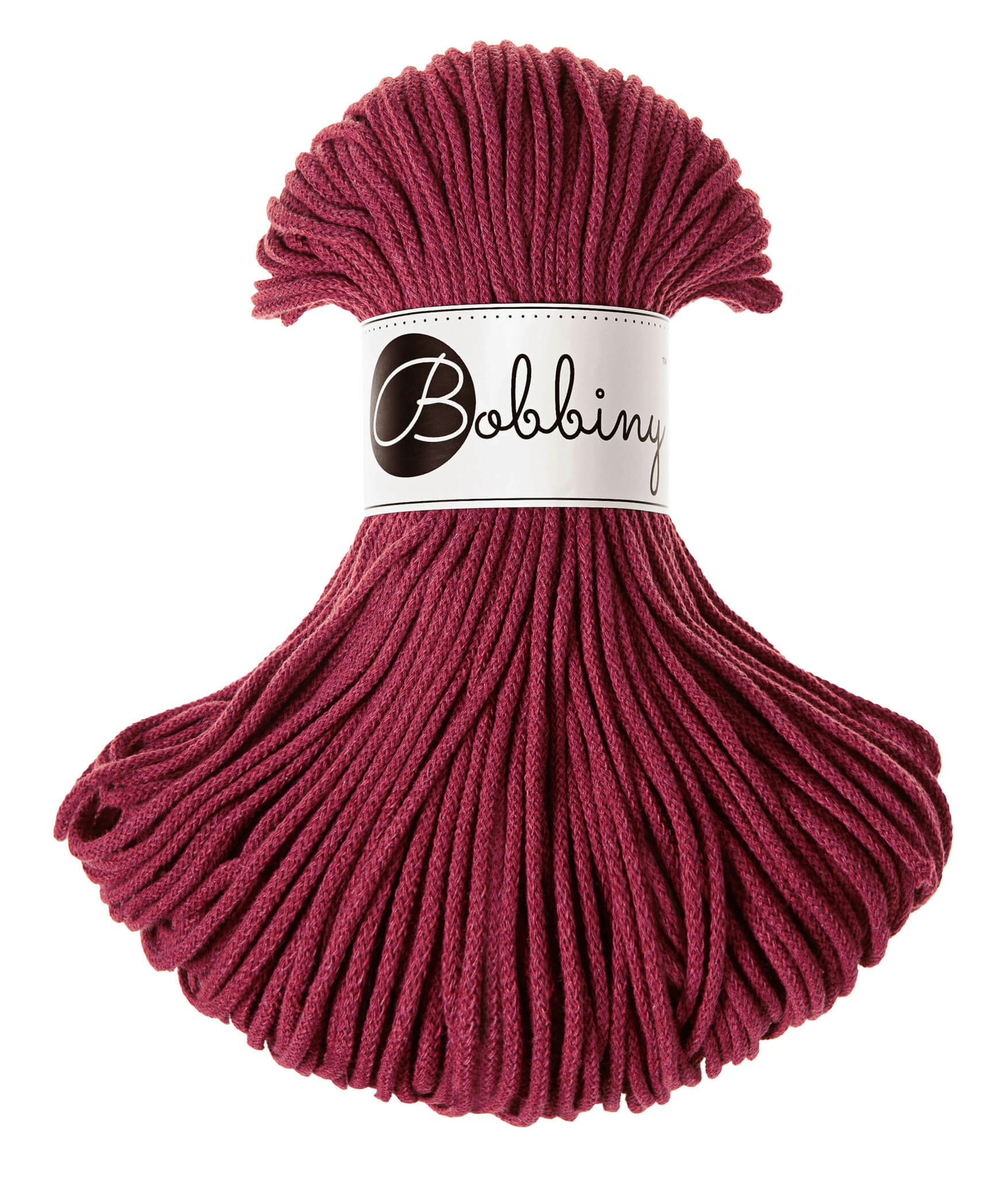 Bobbiny Braided Cord Junior 3 mm - flätat bomullsgarn