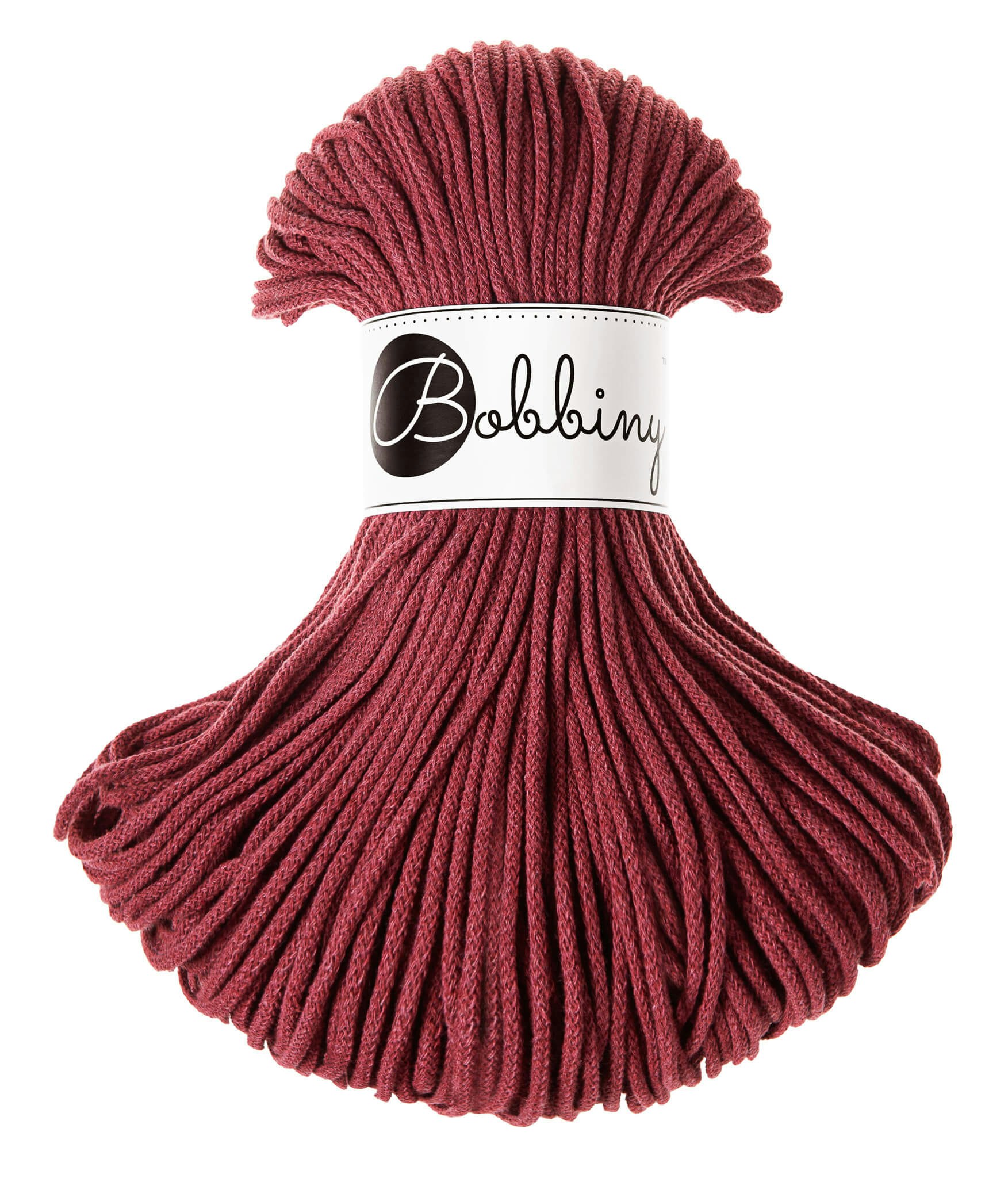 Bobbiny Braided Cord Junior 3 mm - flätat bomullsgarn