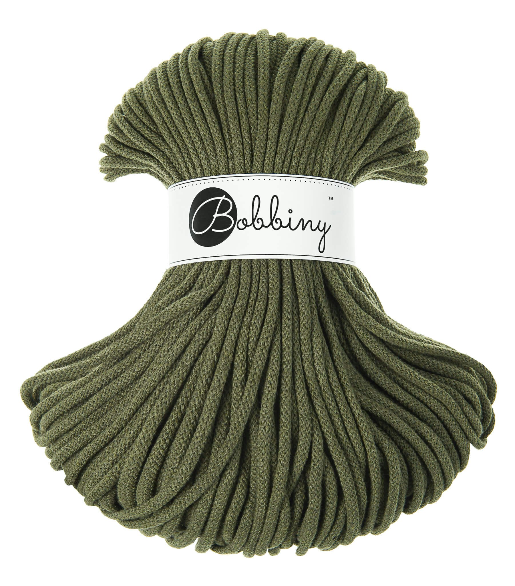 Bobbiny Braided Cord Premium 5 mm - flätat bomullsgarn