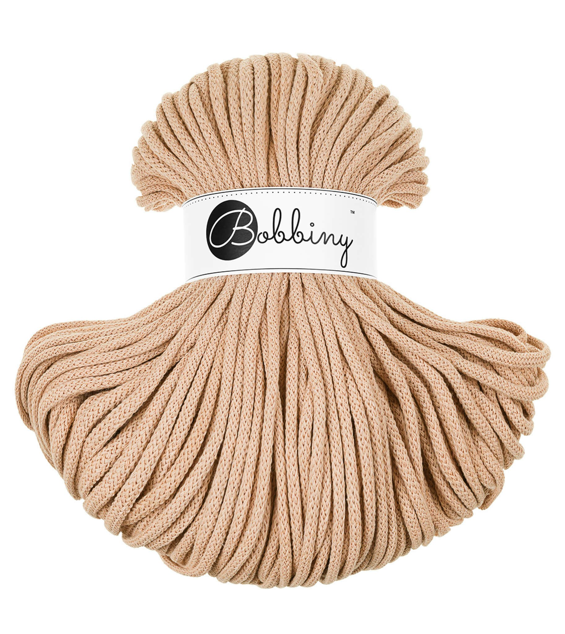 Bobbiny Braided Cord Premium 5 mm - flätat bomullsgarn