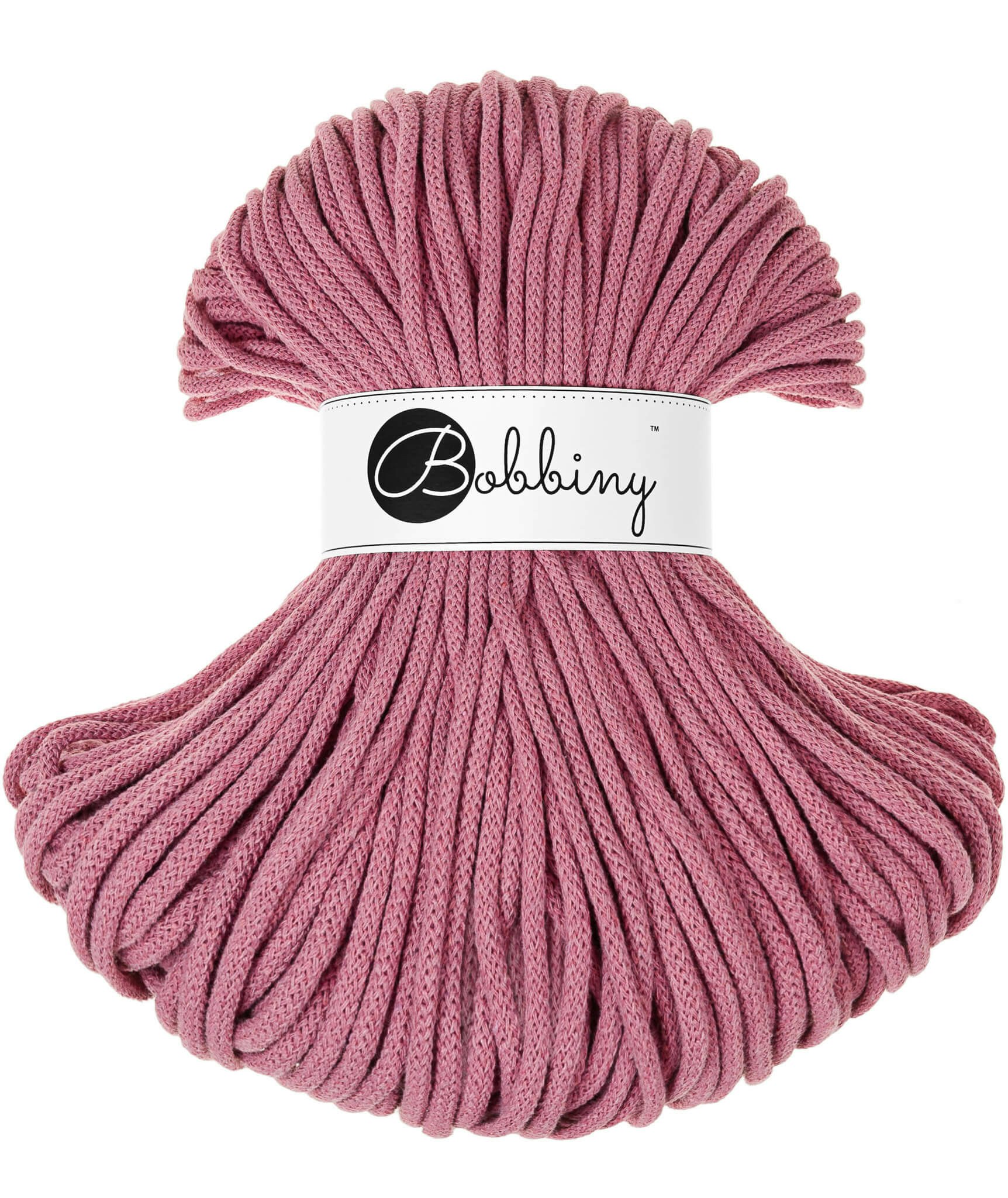 Bobbiny Braided Cord Premium 5 mm - flätat bomullsgarn