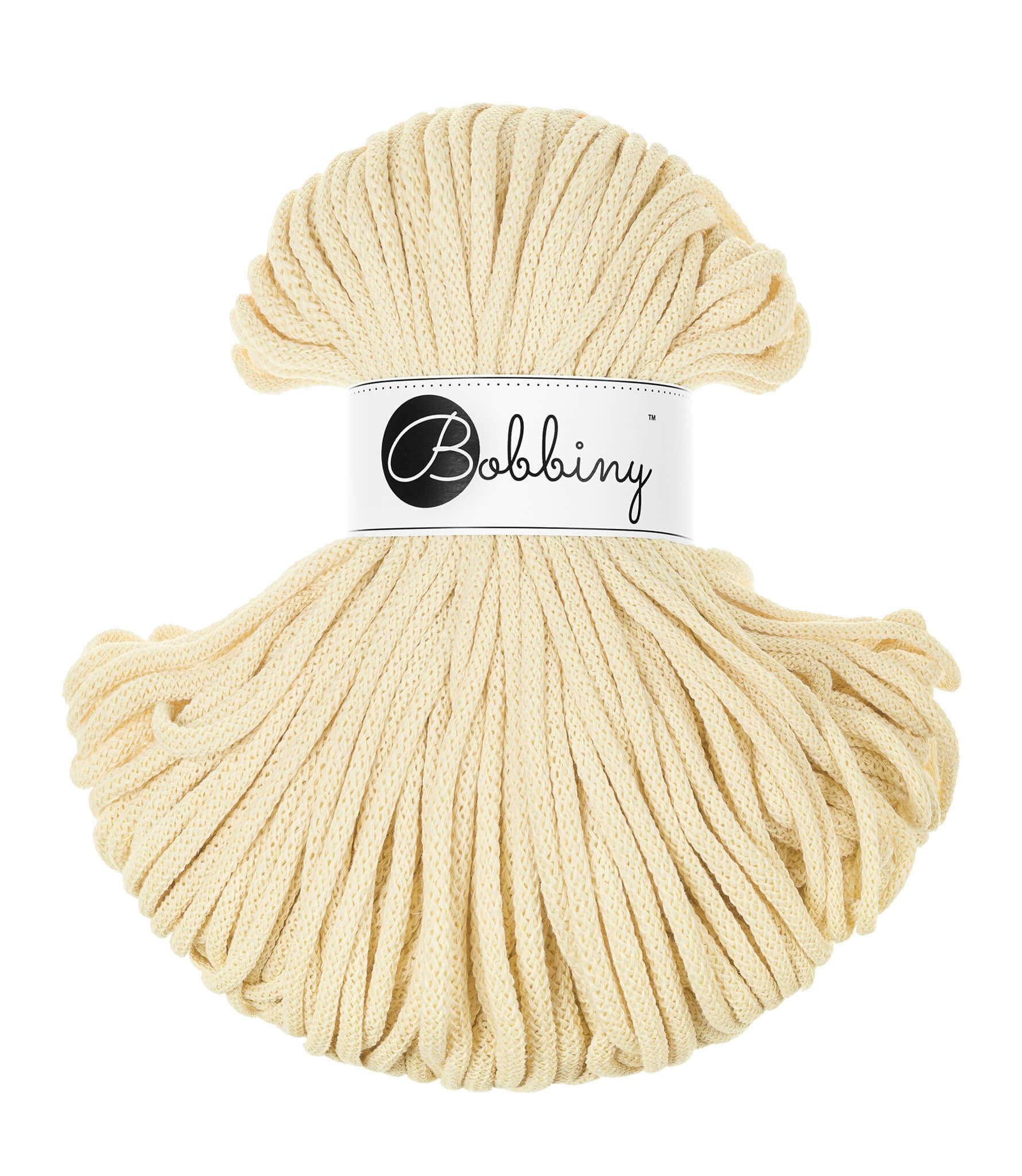 Bobbiny Braided Cord Premium 5 mm - flätat bomullsgarn