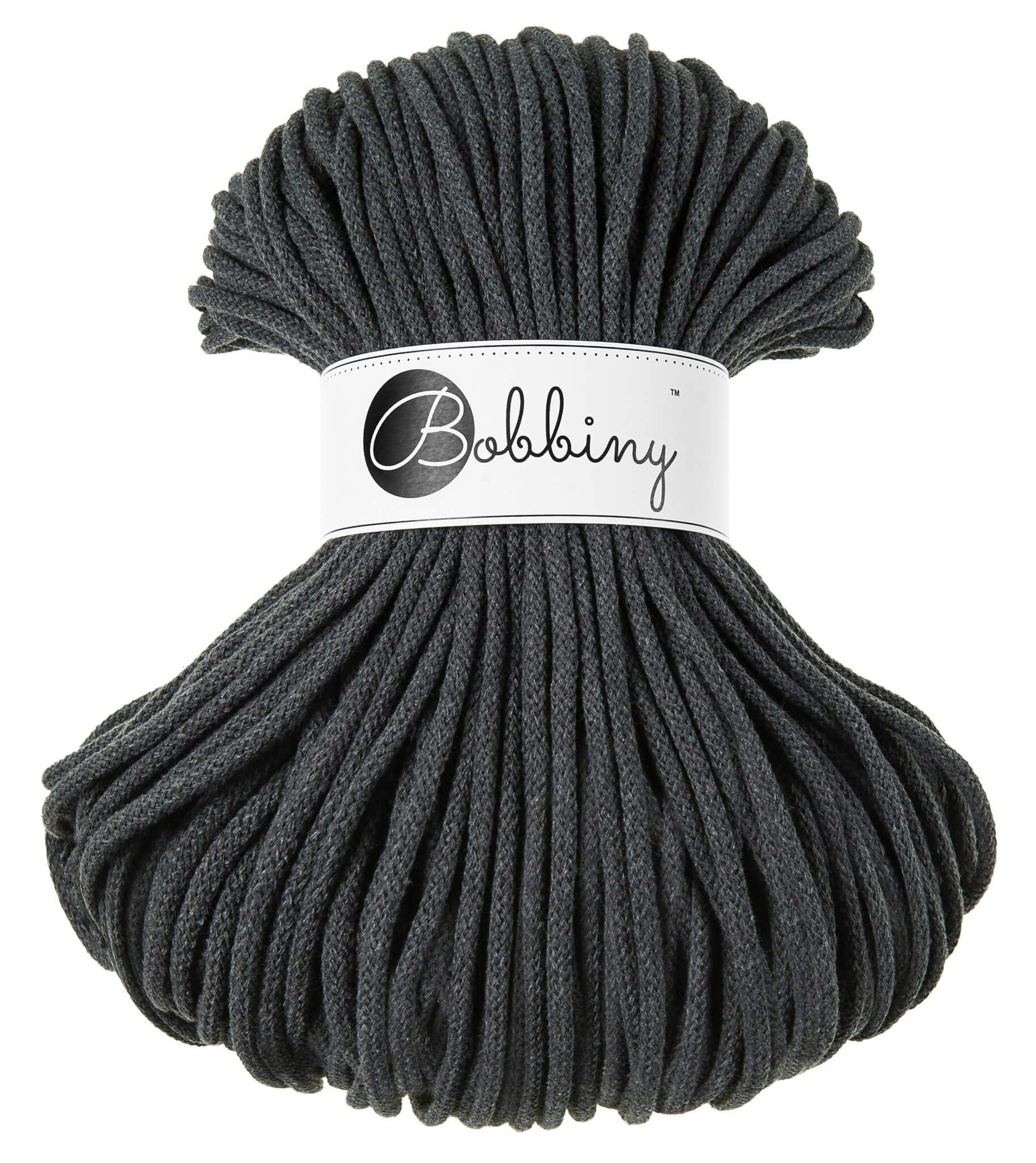 Bobbiny Braided Cord Premium 5 mm - flätat bomullsgarn