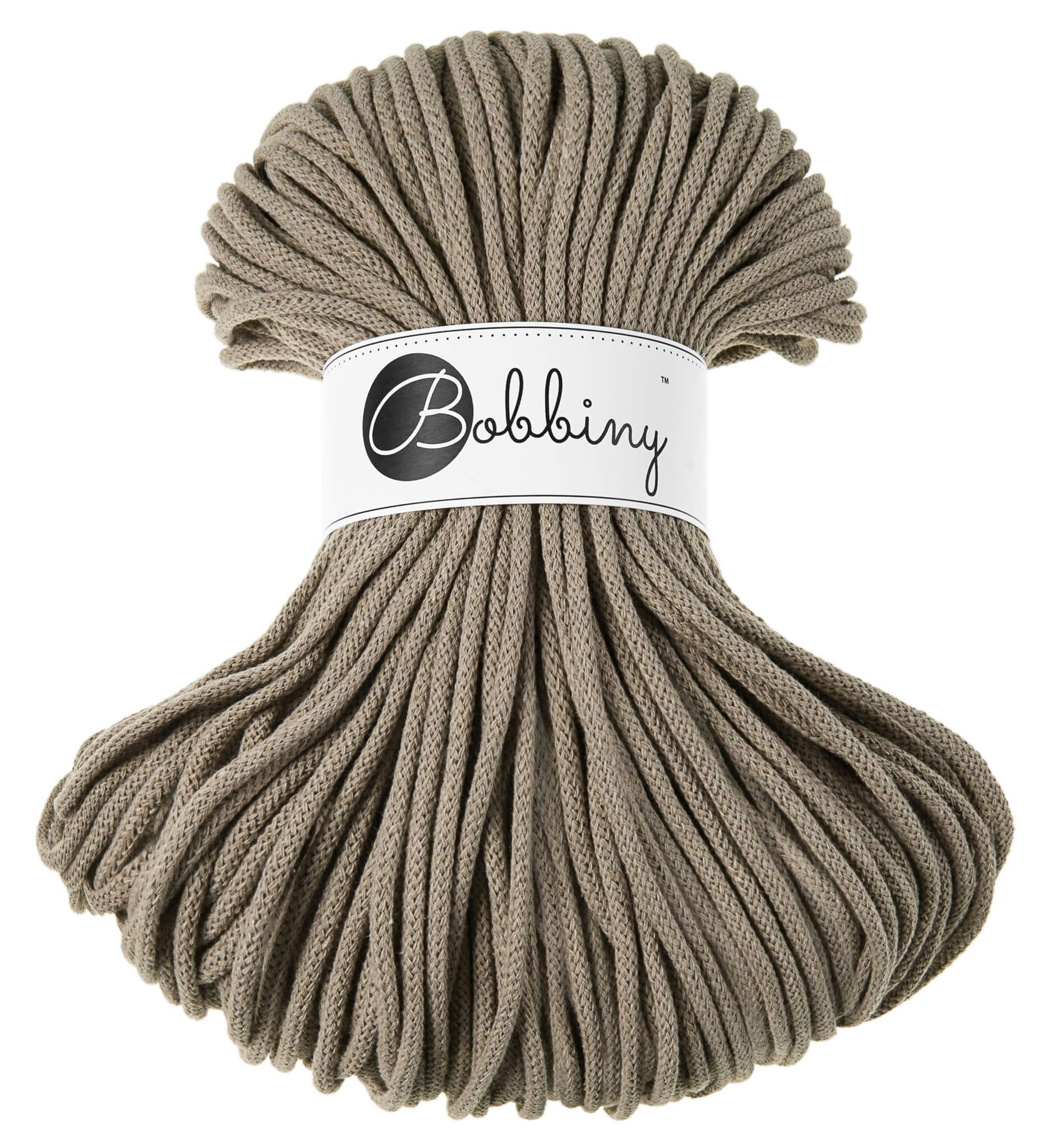 Bobbiny Braided Cord Premium 5 mm - flätat bomullsgarn
