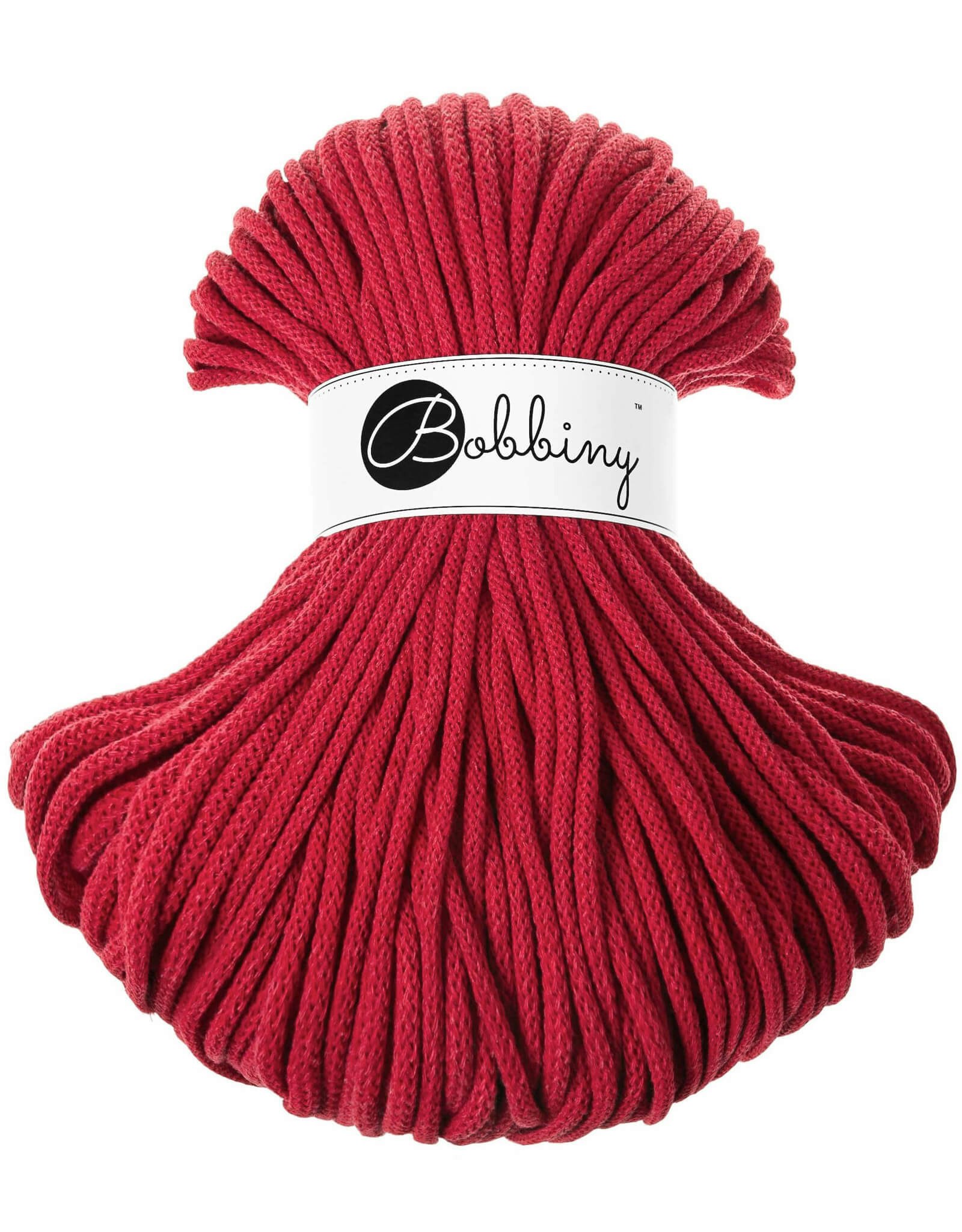 Bobbiny Braided Cord Premium 5 mm - flätat bomullsgarn